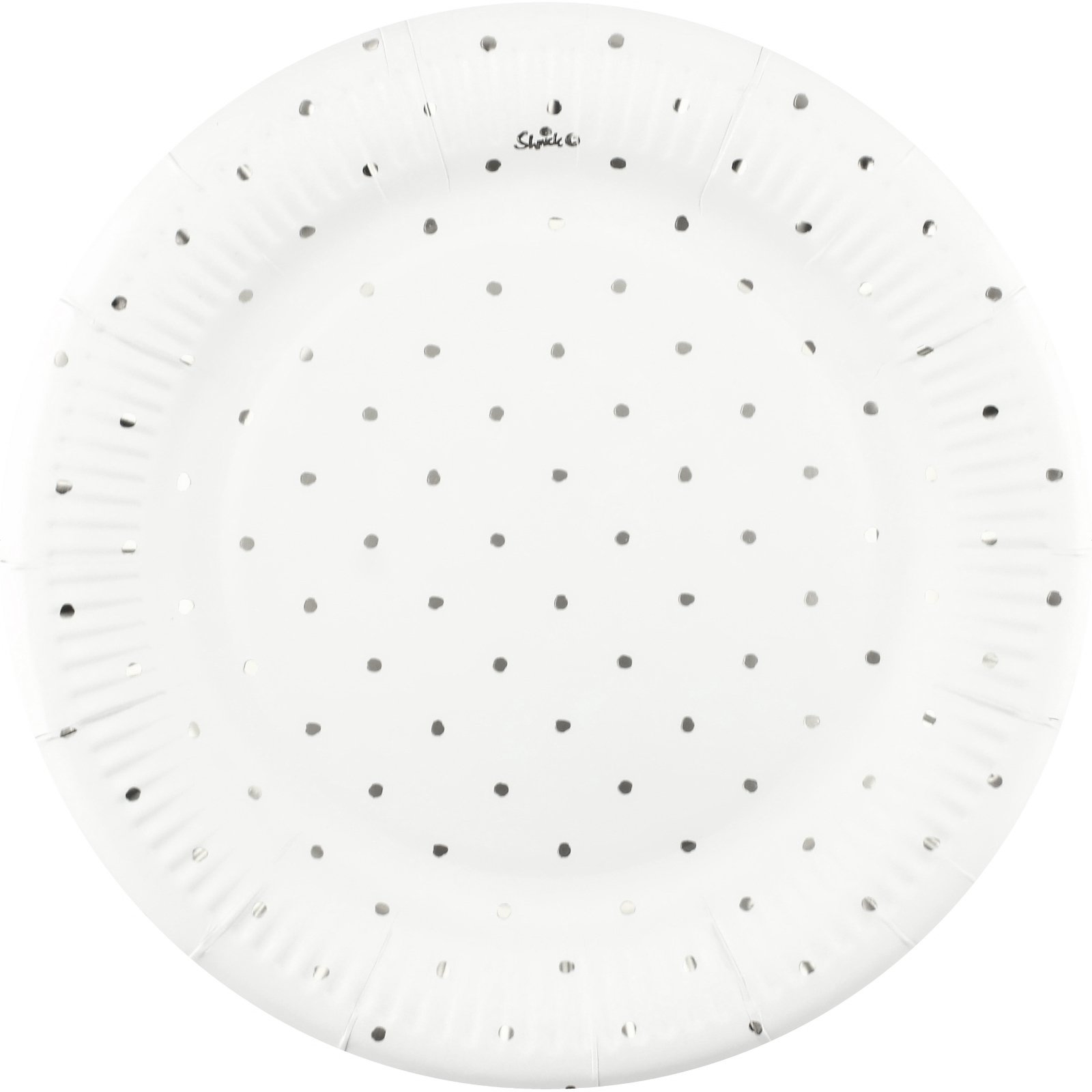 White and Silver Foil Dot Large Paper Plates (Pack of 12)