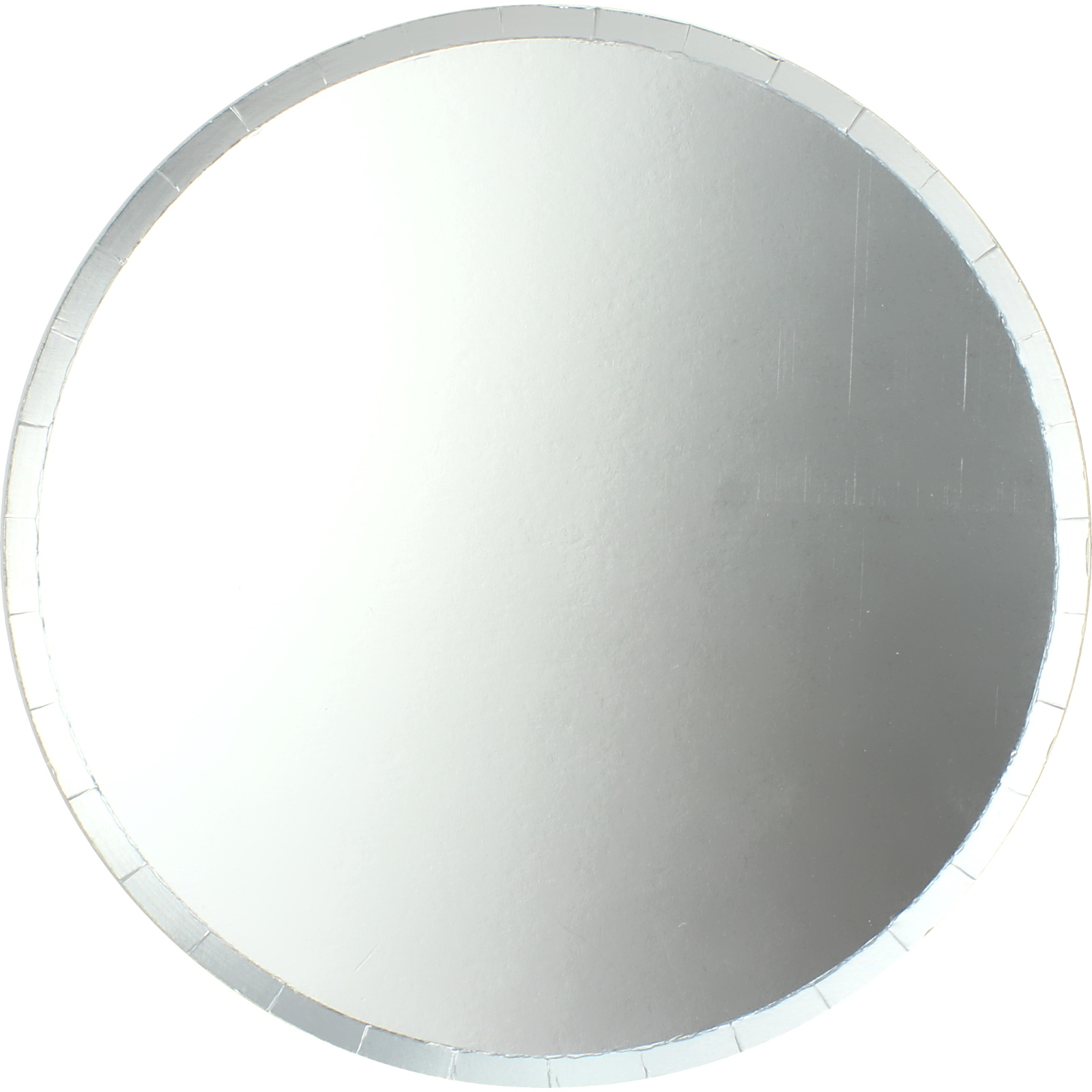 Matte Silver Large Round Paper Plates (Pack of 12)