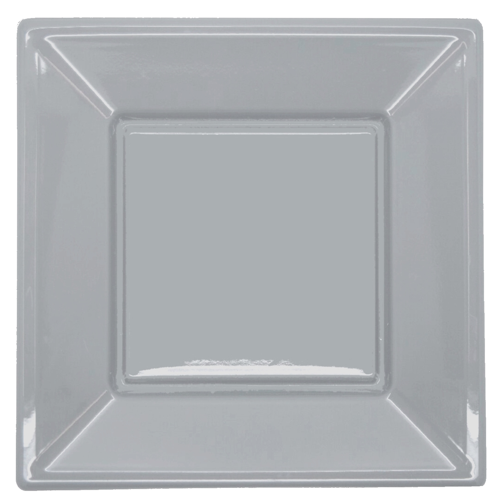 Silver Large Square Plastic Plates (Pack of 5)