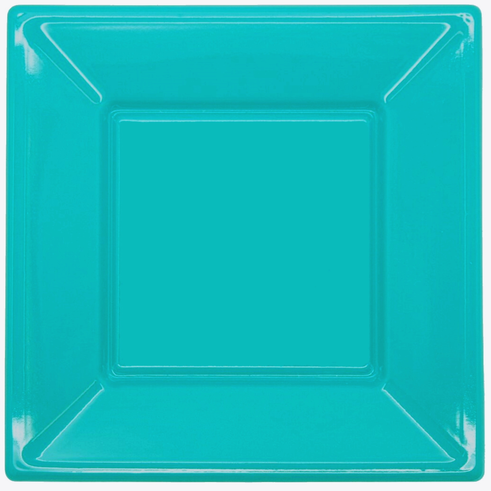 Teal Large Square Plastic Plates (Pack of 5)