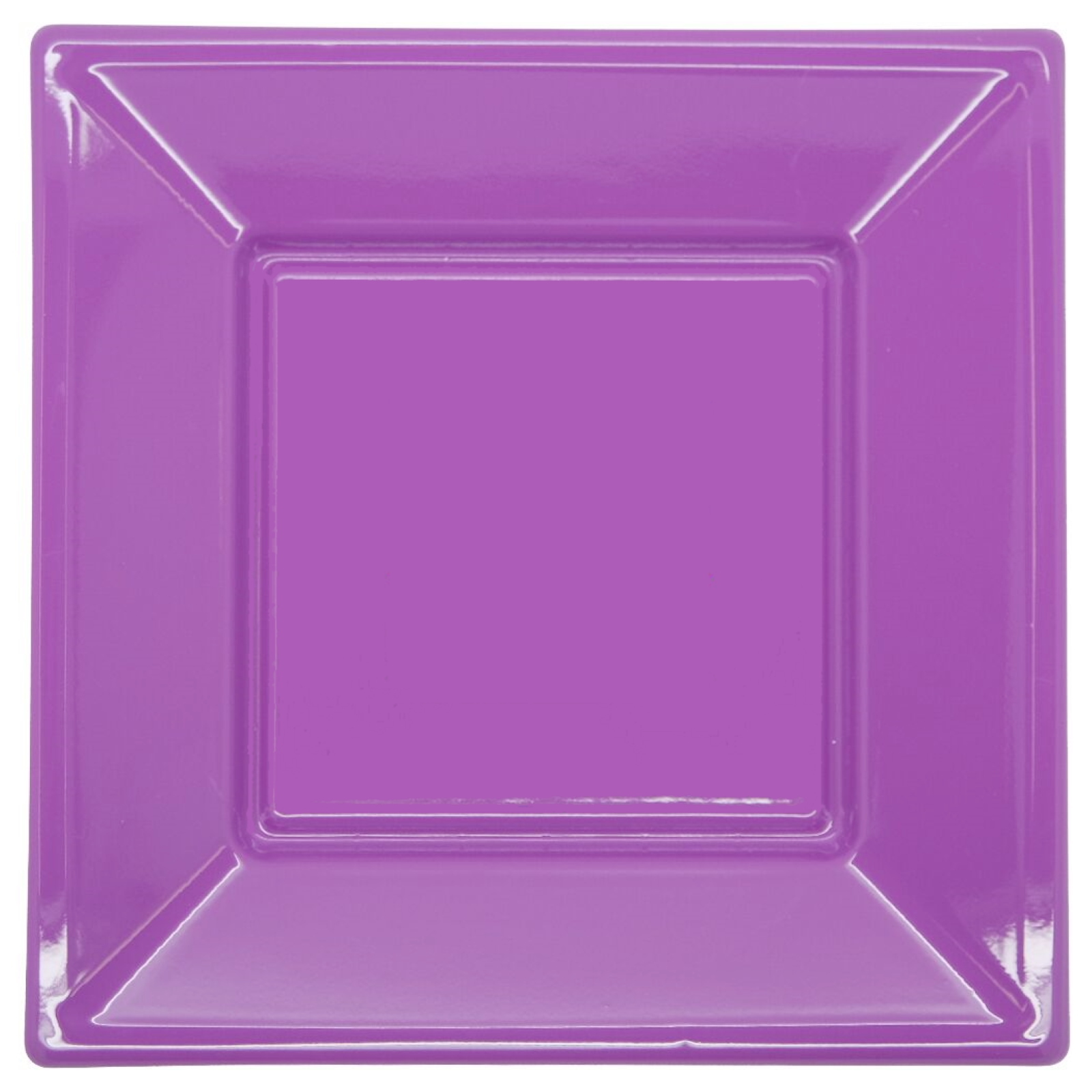 Violet Purple Large Square Plastic Plates (Pack of 5)