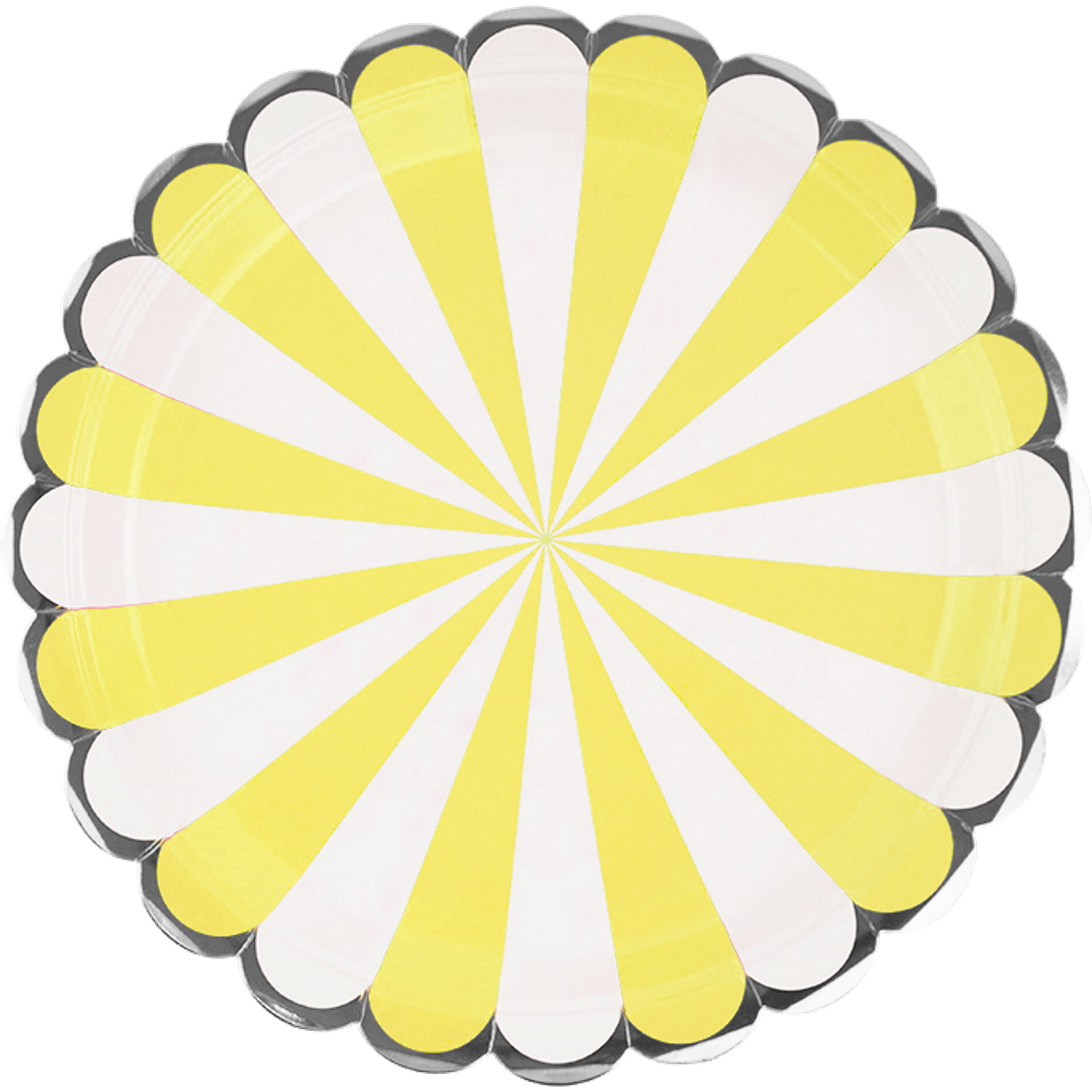 Yellow & White Candy Stripe Large Paper Plates (Pack of 8)