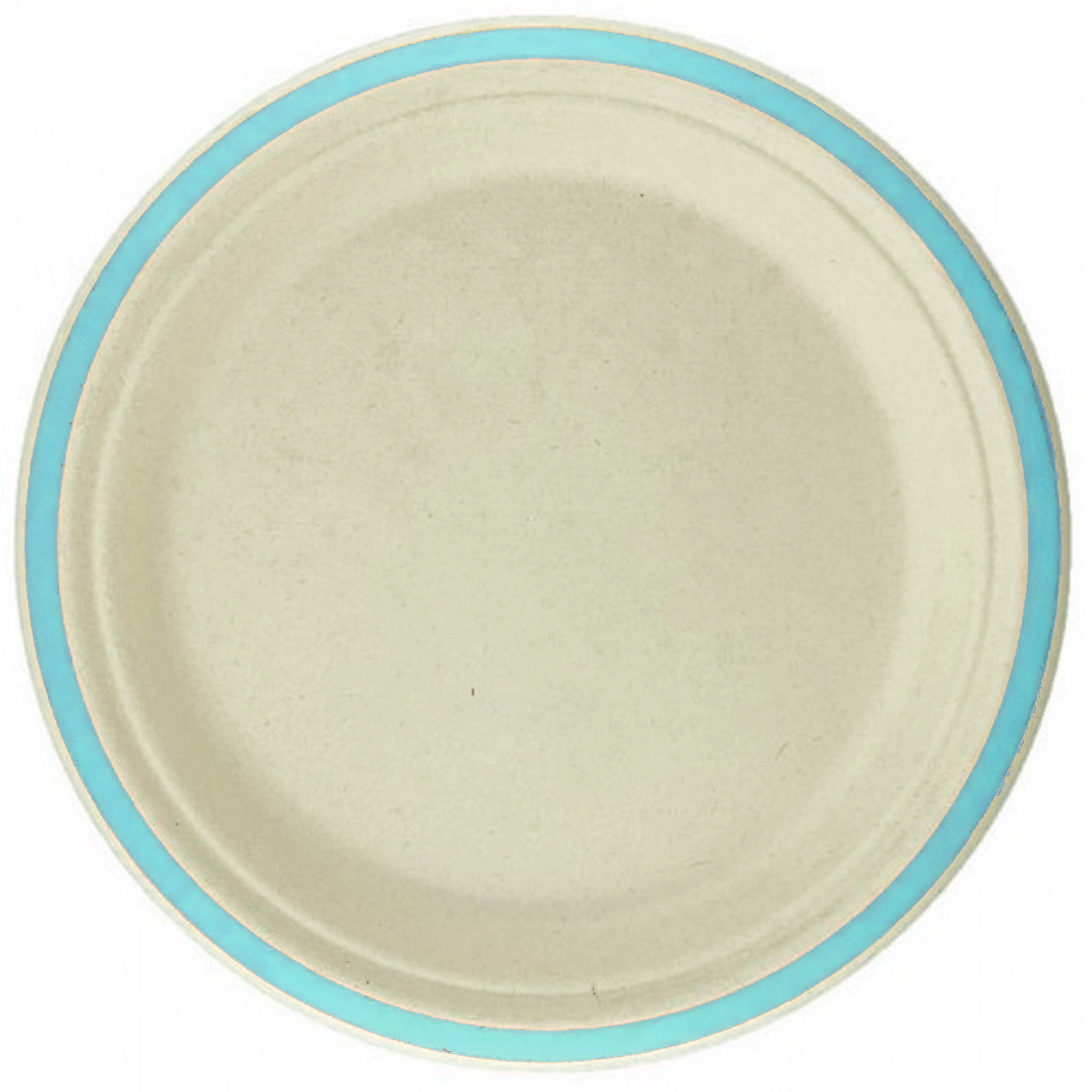 Light Blue Rim Sugar Cane Large Plates (Pack of 10)