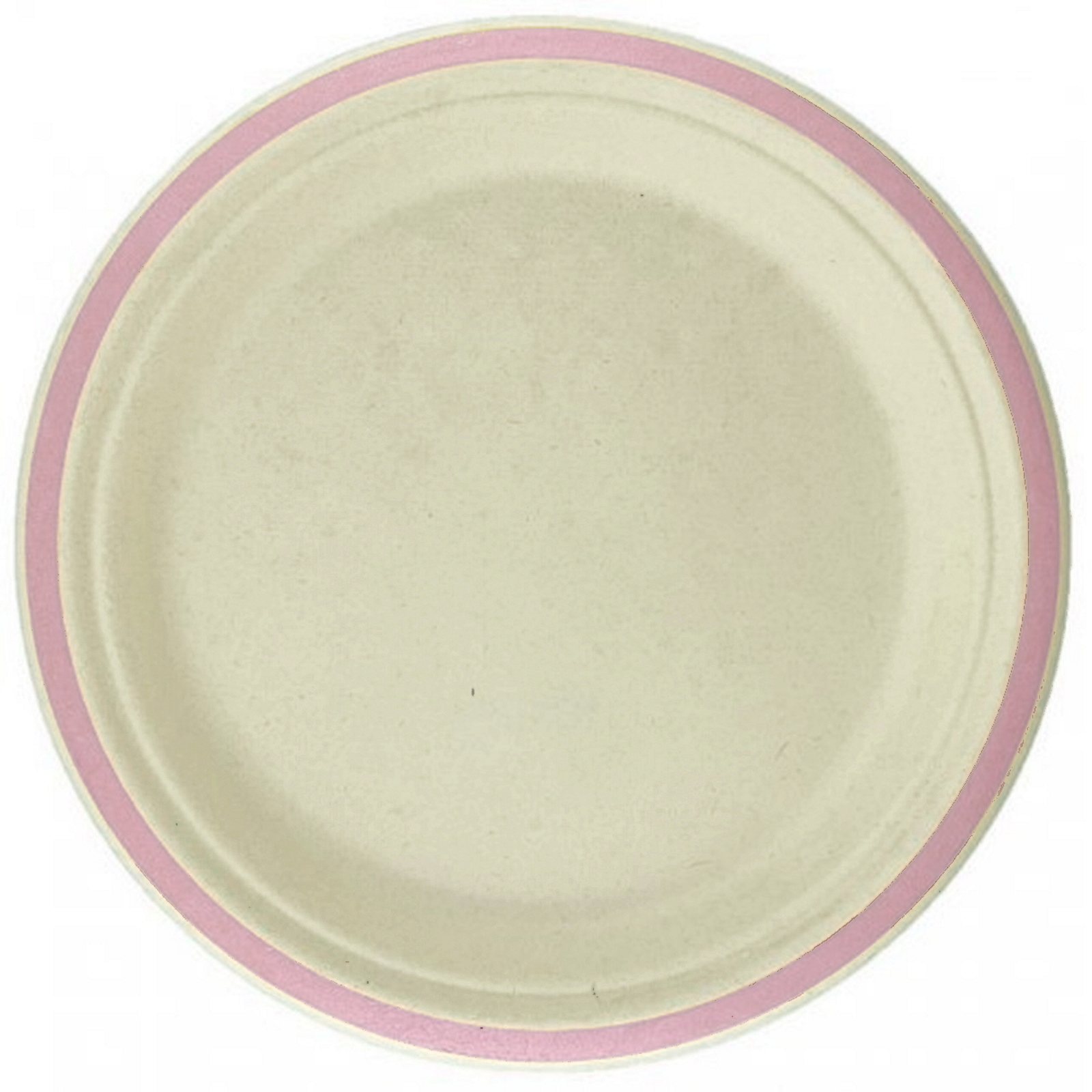 Light Pink Rim Sugar Cane Large Plates (Pack of 10)