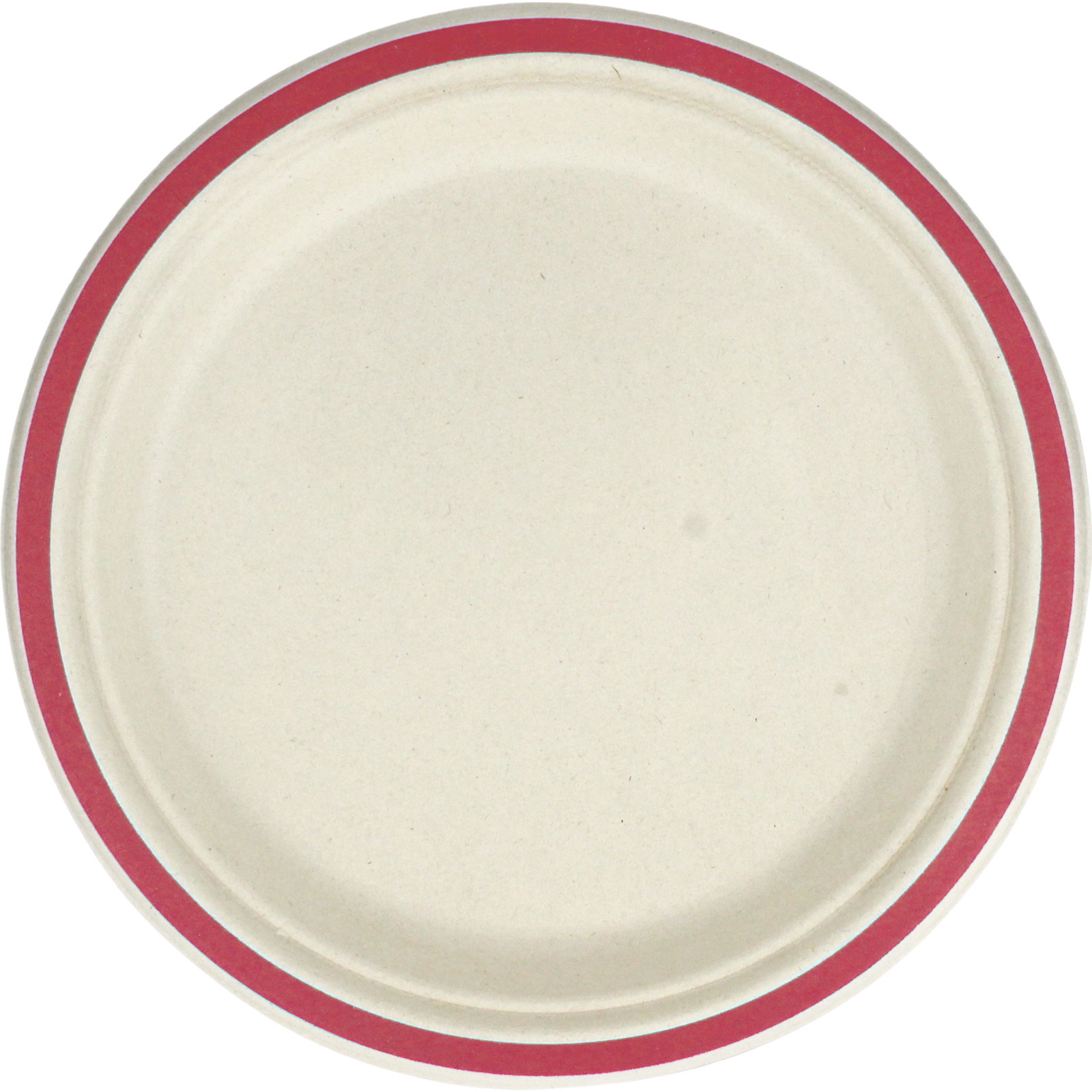 Red Rim Sugar Cane Large Plates (Pack of 10)