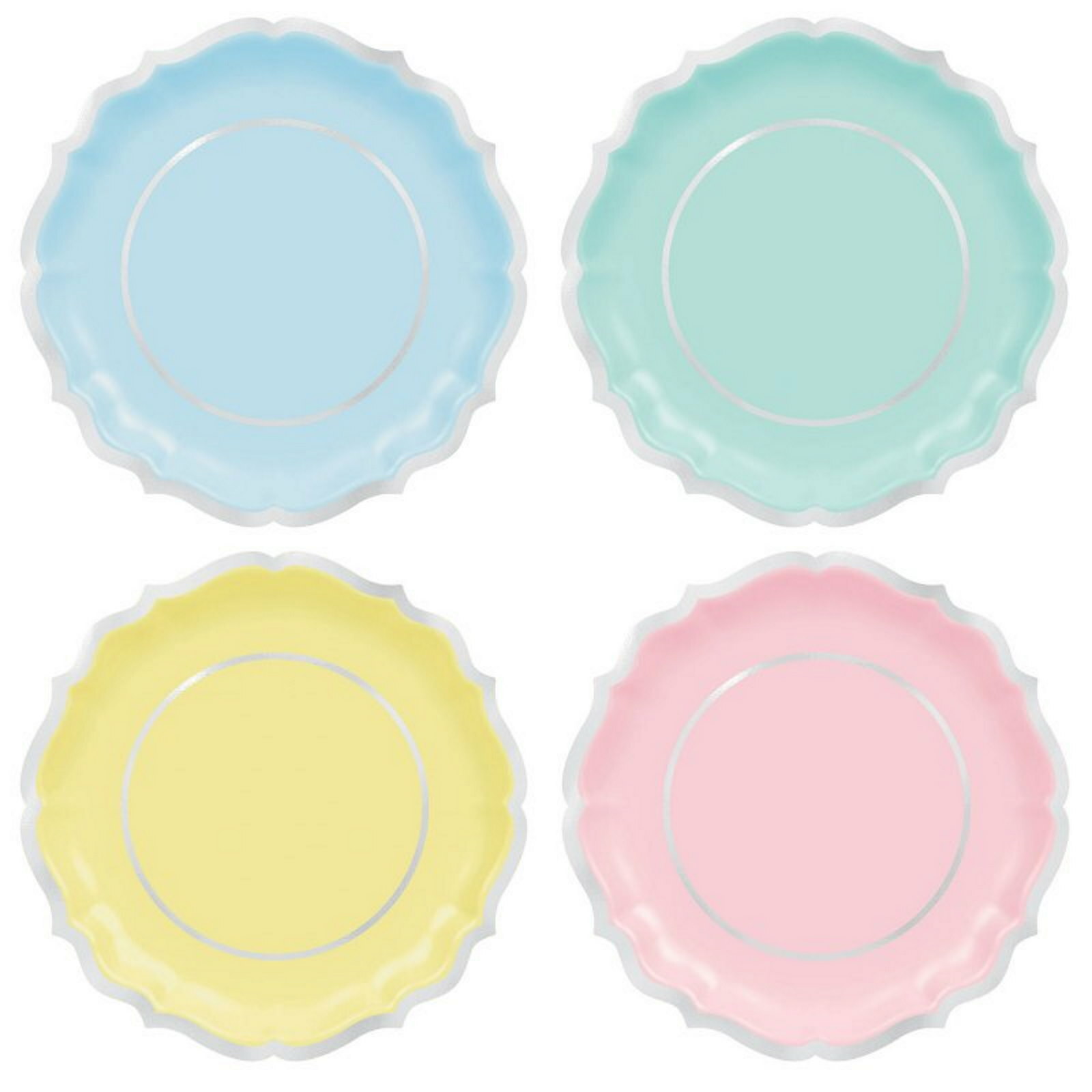 Pretty Pastels Large Paper Plates (Pack of 8)
