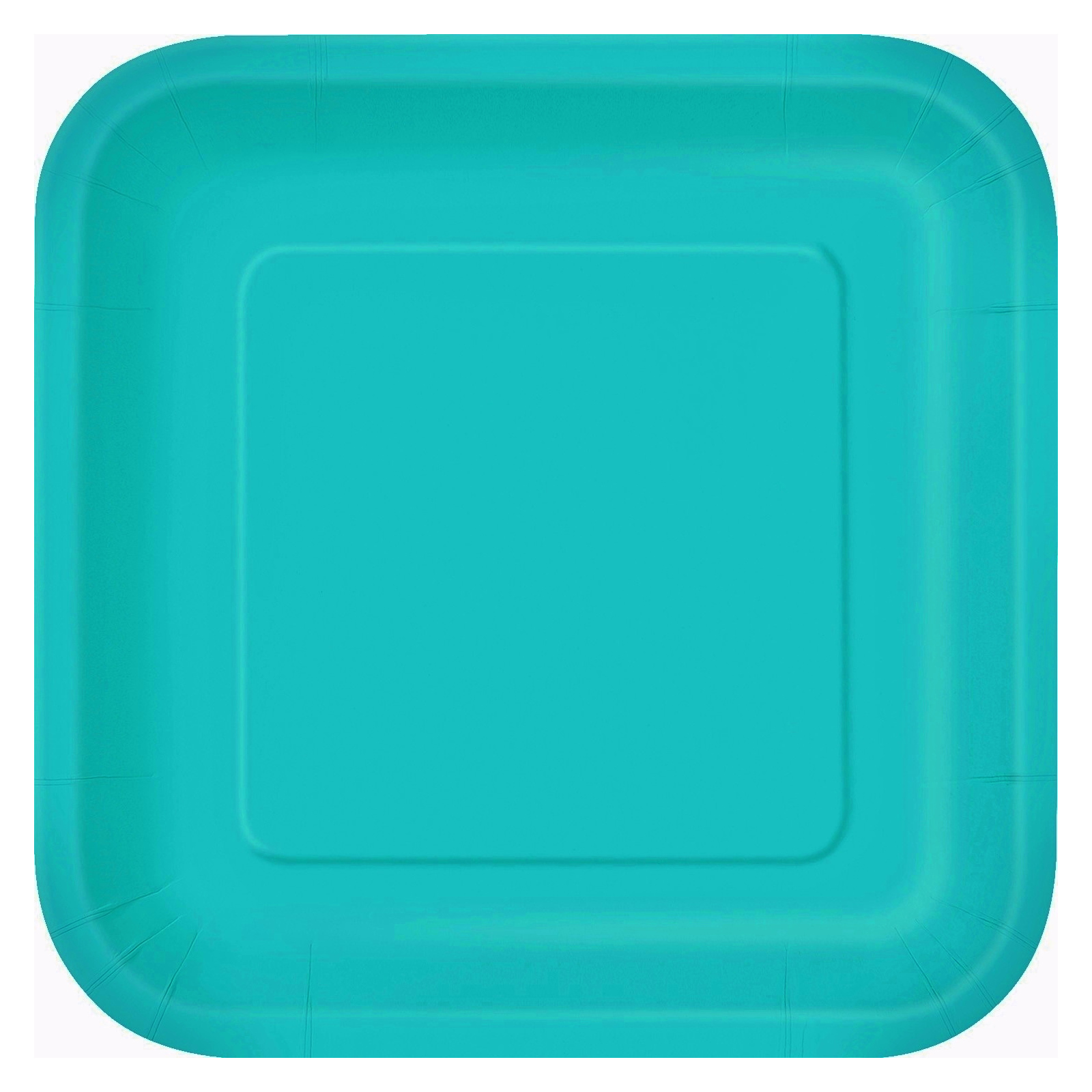 Caribbean Teal 22.5cm Square Paper Plates (Pack of 8) 