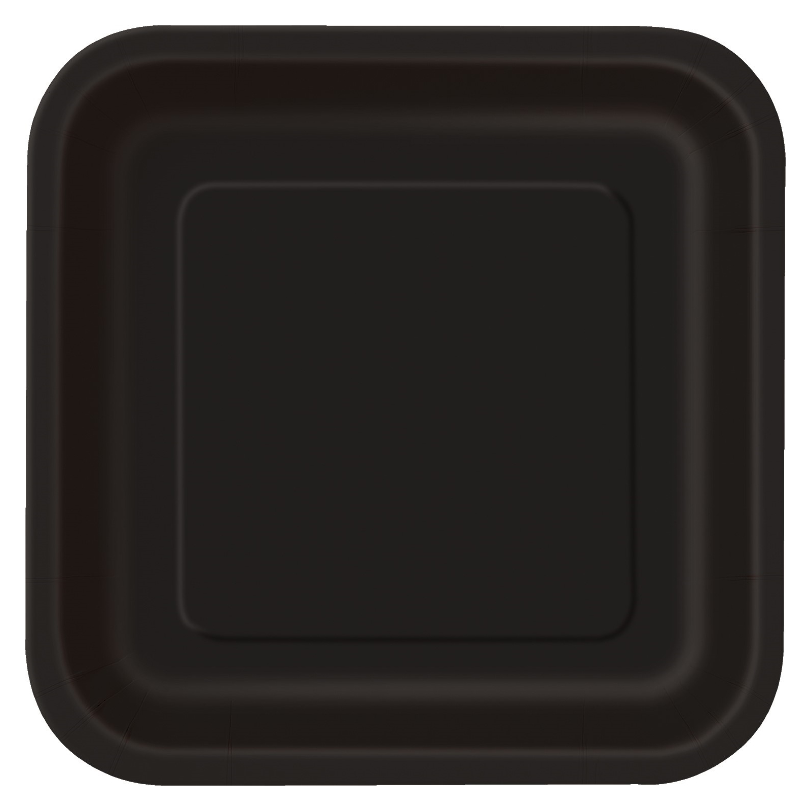 Midnight Black 22.5cm Square Paper Plates (Pack of 8) 