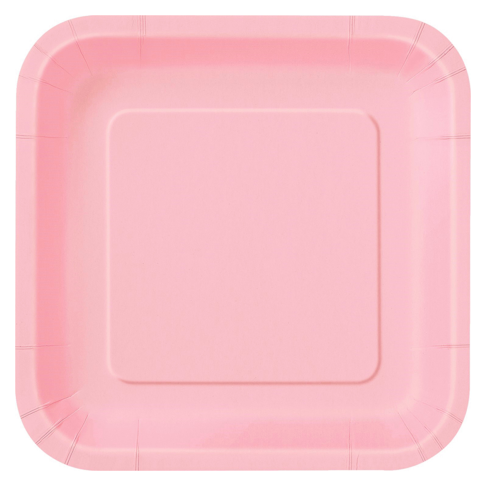 Lovely Pink 22.5cm Square Paper Plates (Pack of 8) 