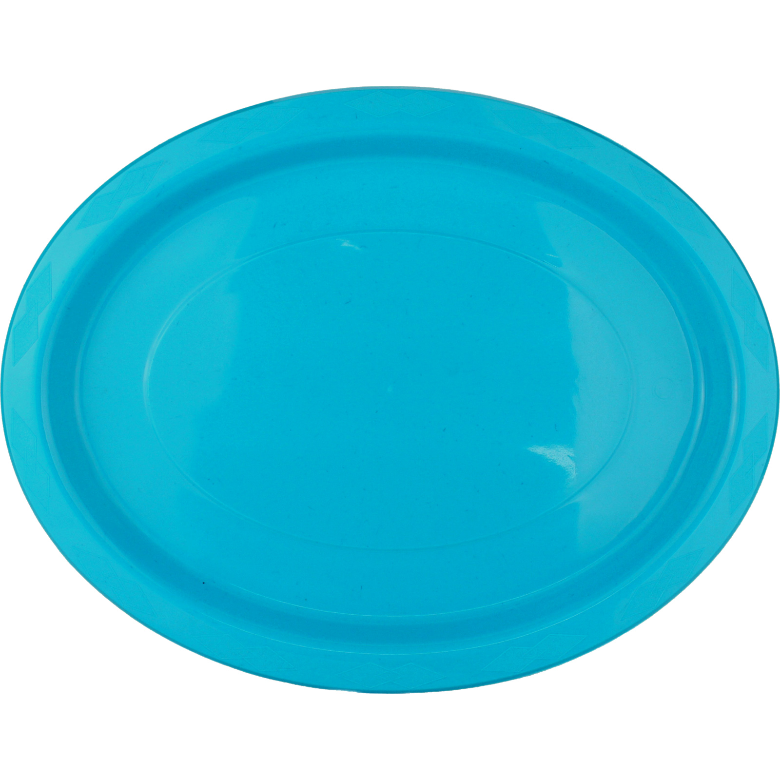 Azure Blue Plastic Reusable Oval Plates 31.5cm (Pack of 25)
