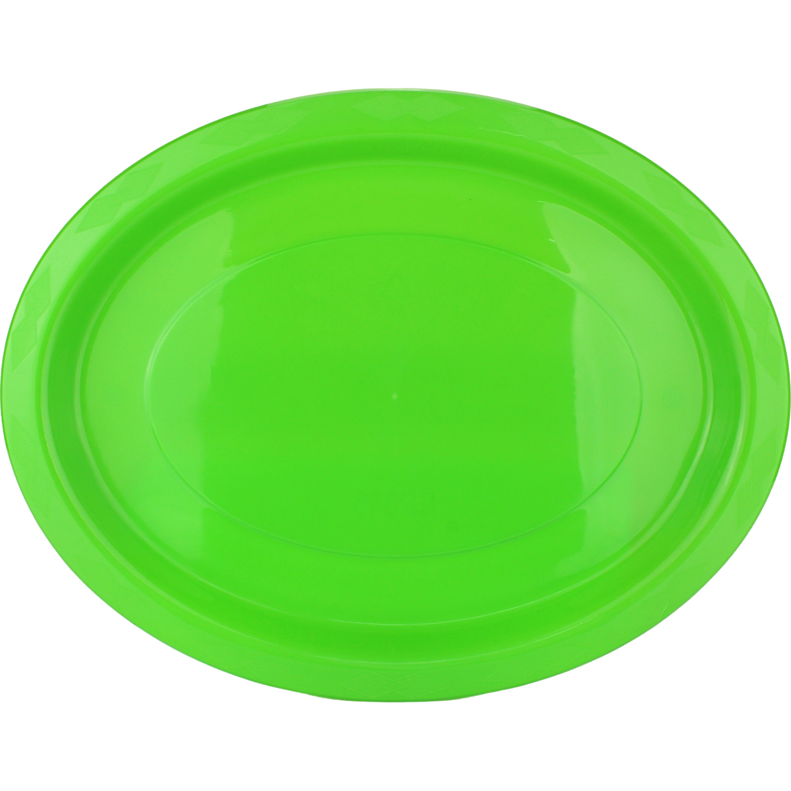 Lime Plastic Reusable Oval Plates 31.5cm (Pack of 20)