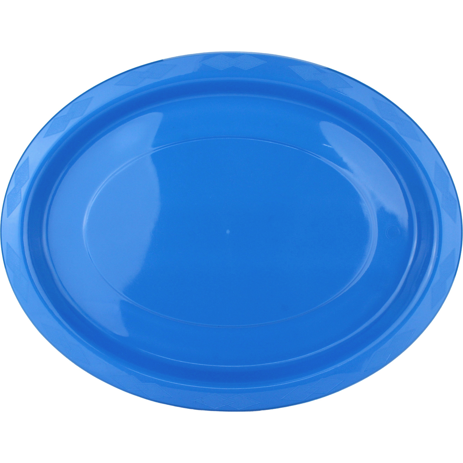 Royal Blue Plastic Reusable Oval Plates 31.5cm (Pack of 20)