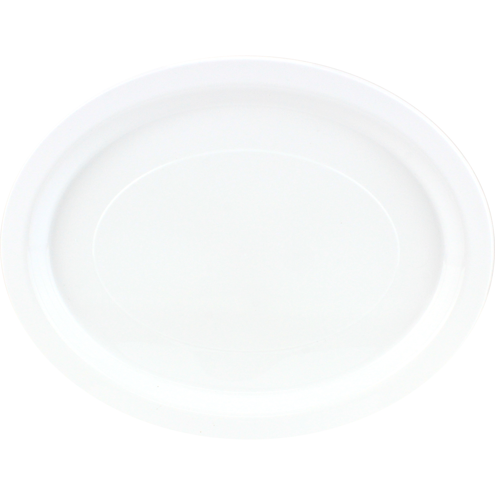 Lemon & Lime White Plastic Reusable Oval Plates (Pack of 20)   
