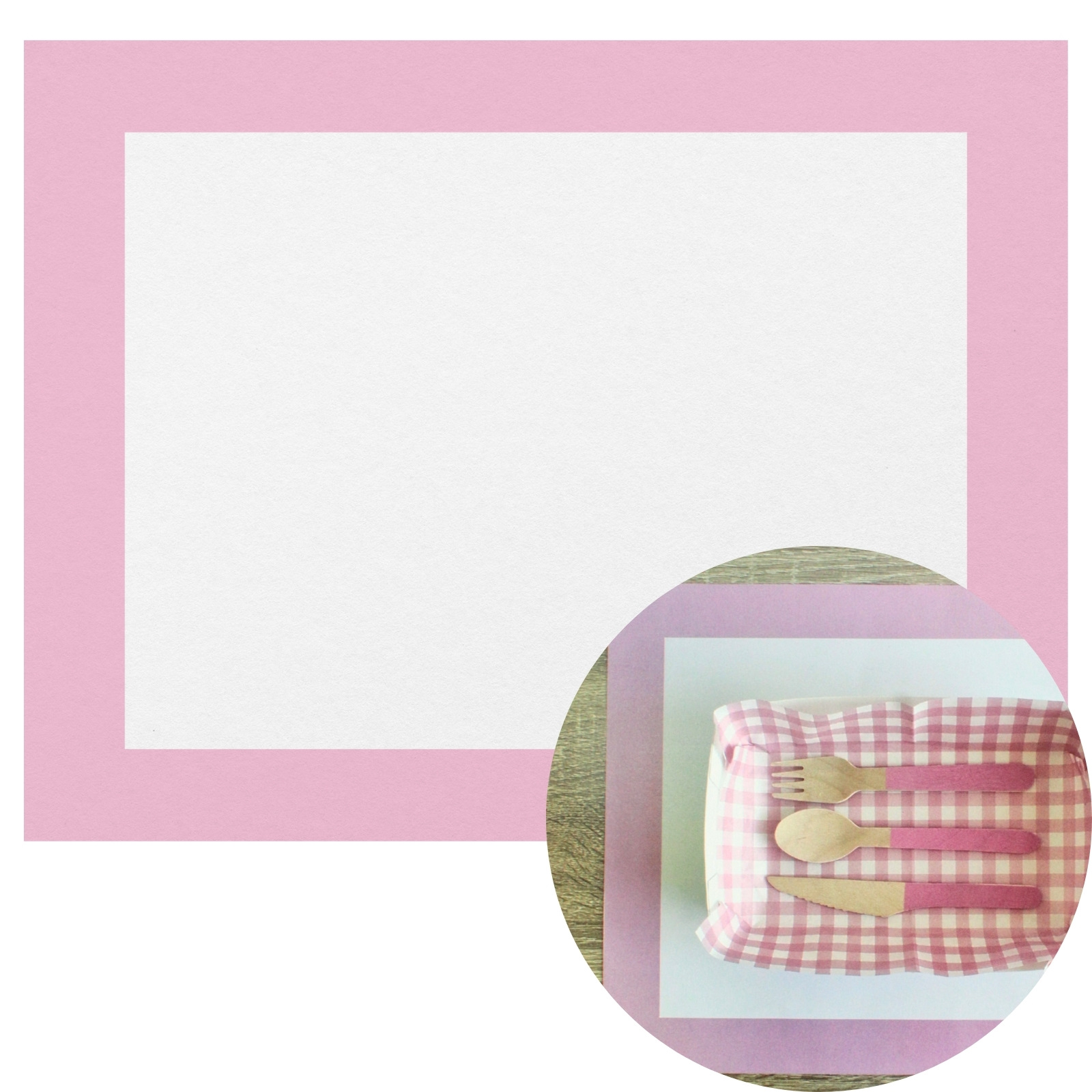 Pink and White Paper Placemats (Pack of 8) 