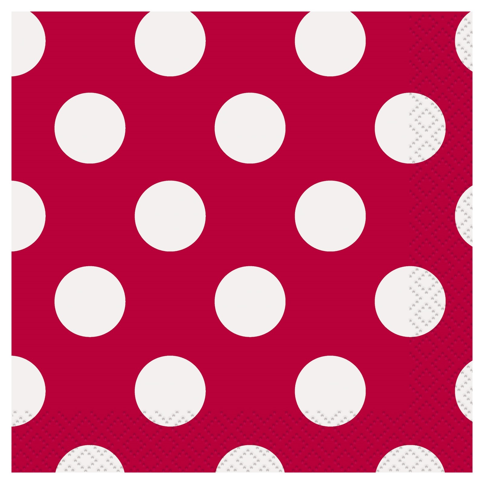 Red Polkadot Small Napkins (Pack of 16)