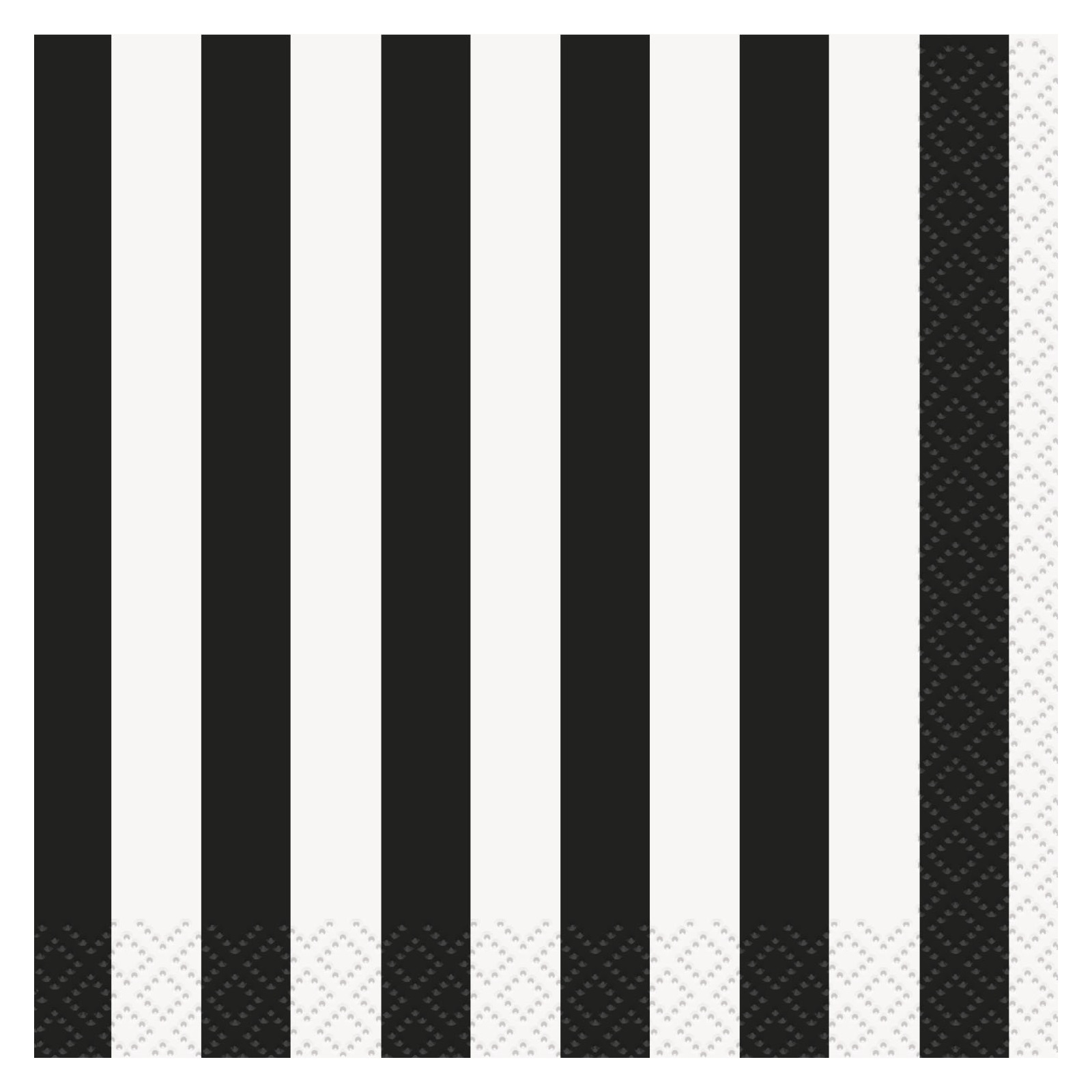 Black and White Striped Small Napkins / Serviettes (Pack of 16)