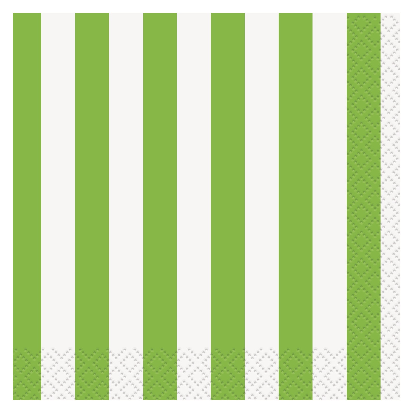 Lime Green and White Striped Small Napkins / Serviettes (Pack of 16)