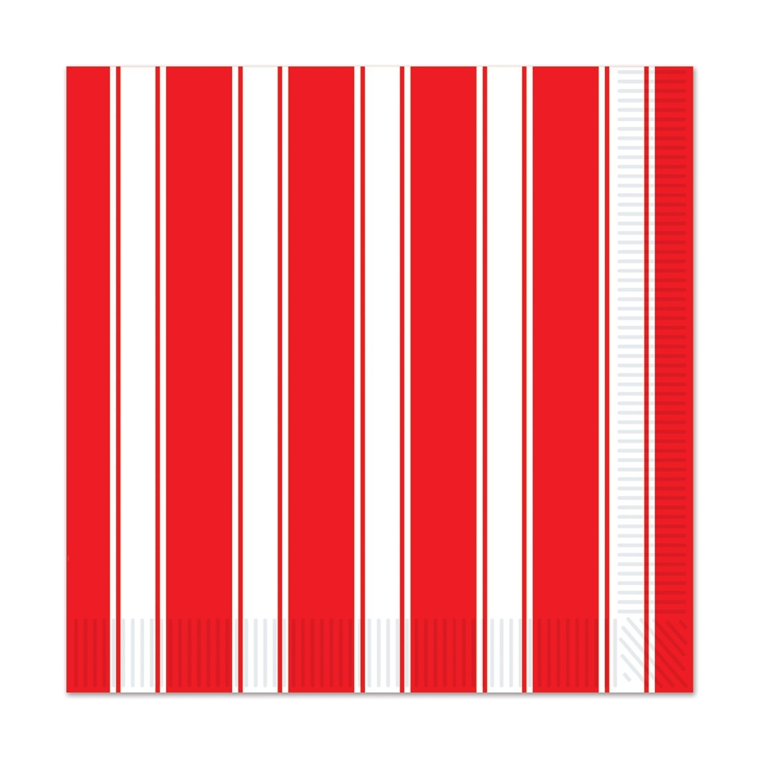 Red and White Stripes Small Napkins / Serviettes (Pack of 16)