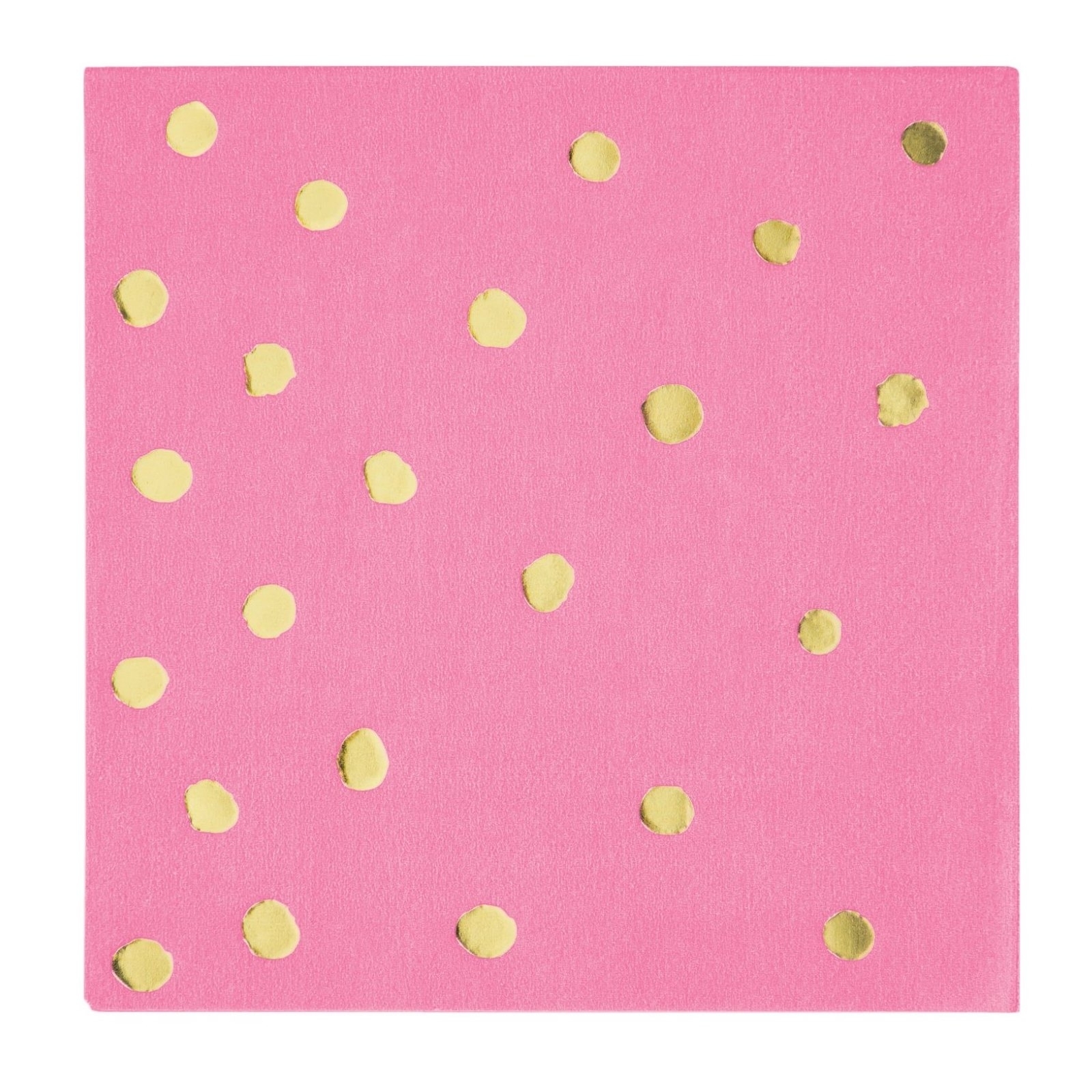Pink and Gold Foil Confetti Dots Small Napkins (Pack of 16)