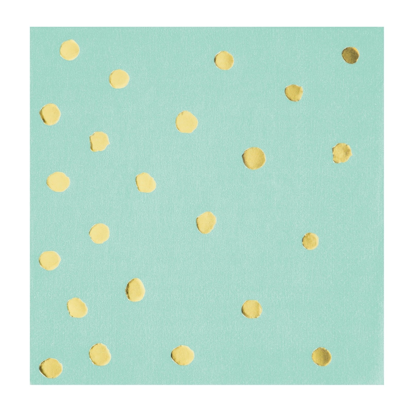 Mint Green and Gold Foil Confetti Dots Small Napkins (Pack of 16)