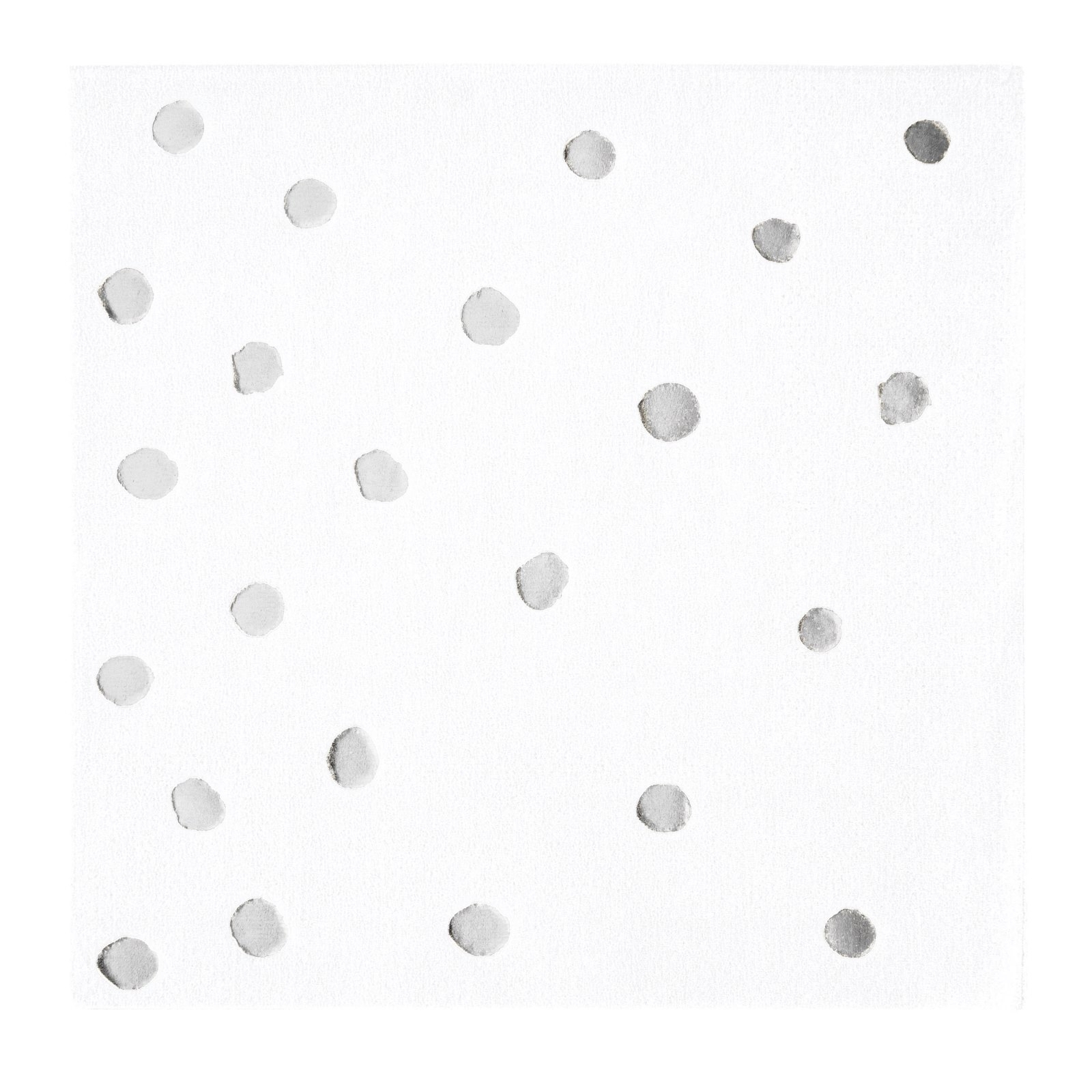 White and Silver Foil Confetti Dots Small Napkins (Pack of 16)