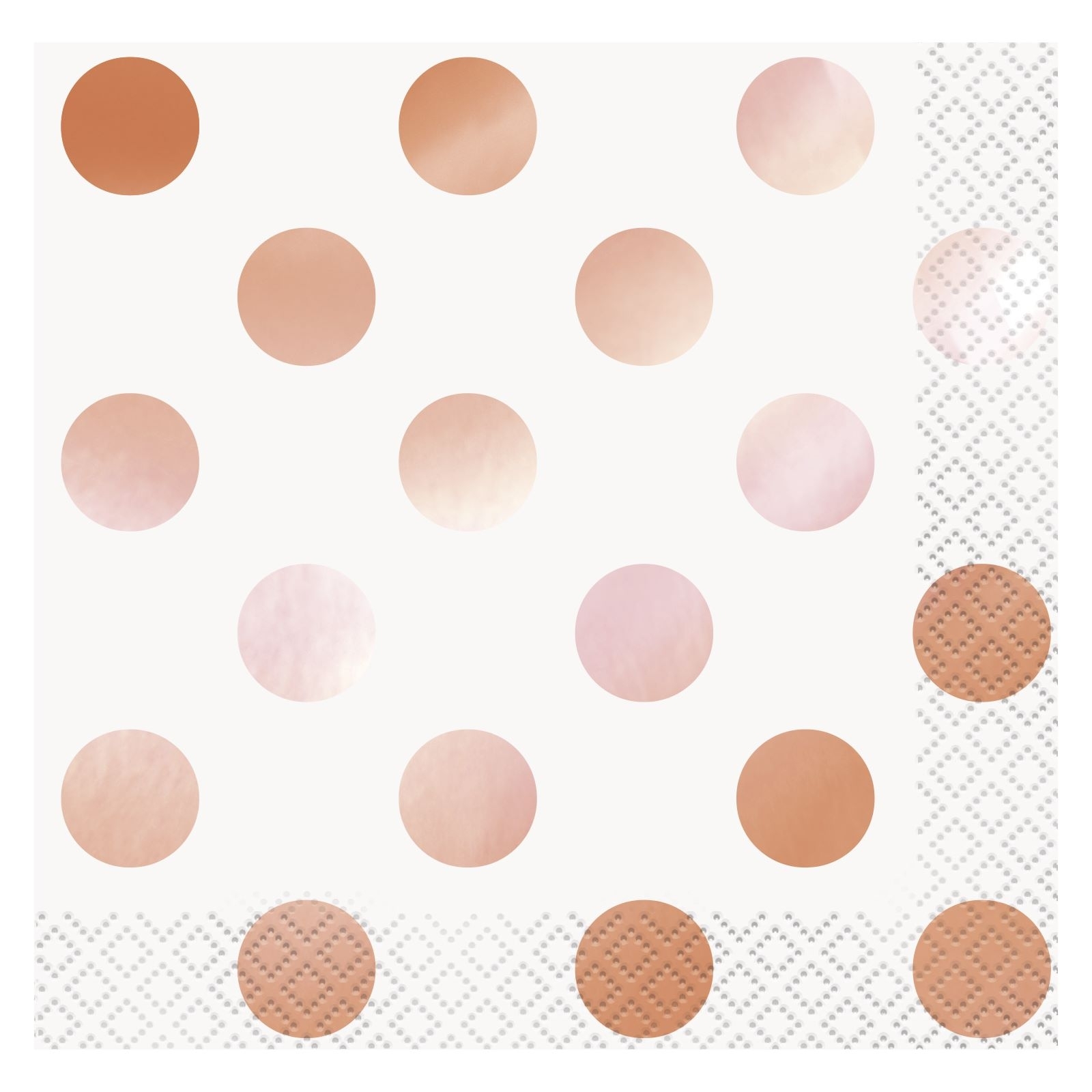 Rose Gold Foil Dots Small Napkins / Serviettes (Pack of 16)