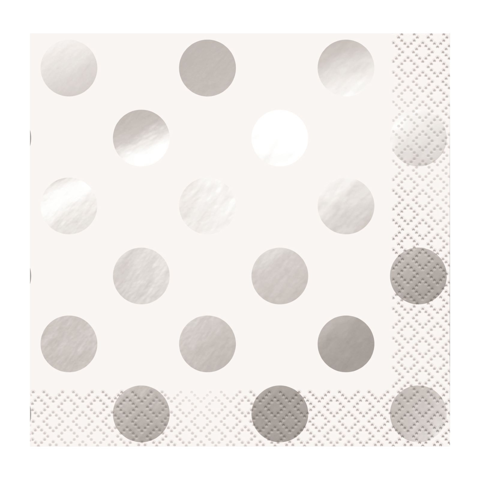 Silver Foil Dots Small Napkins (Pack of 16)