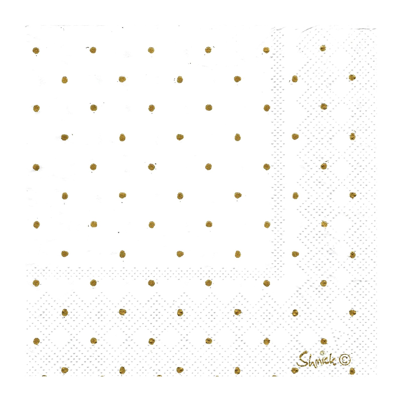 White and Gold Dot Small Napkins / Serviettes (Pack of 20)