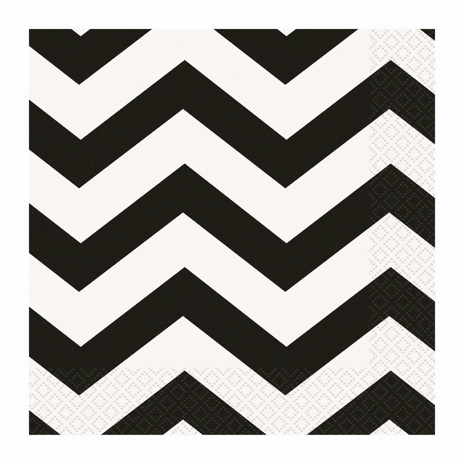 Midnight Black Chevron Small Napkins / Serviettes (Pack of 16)