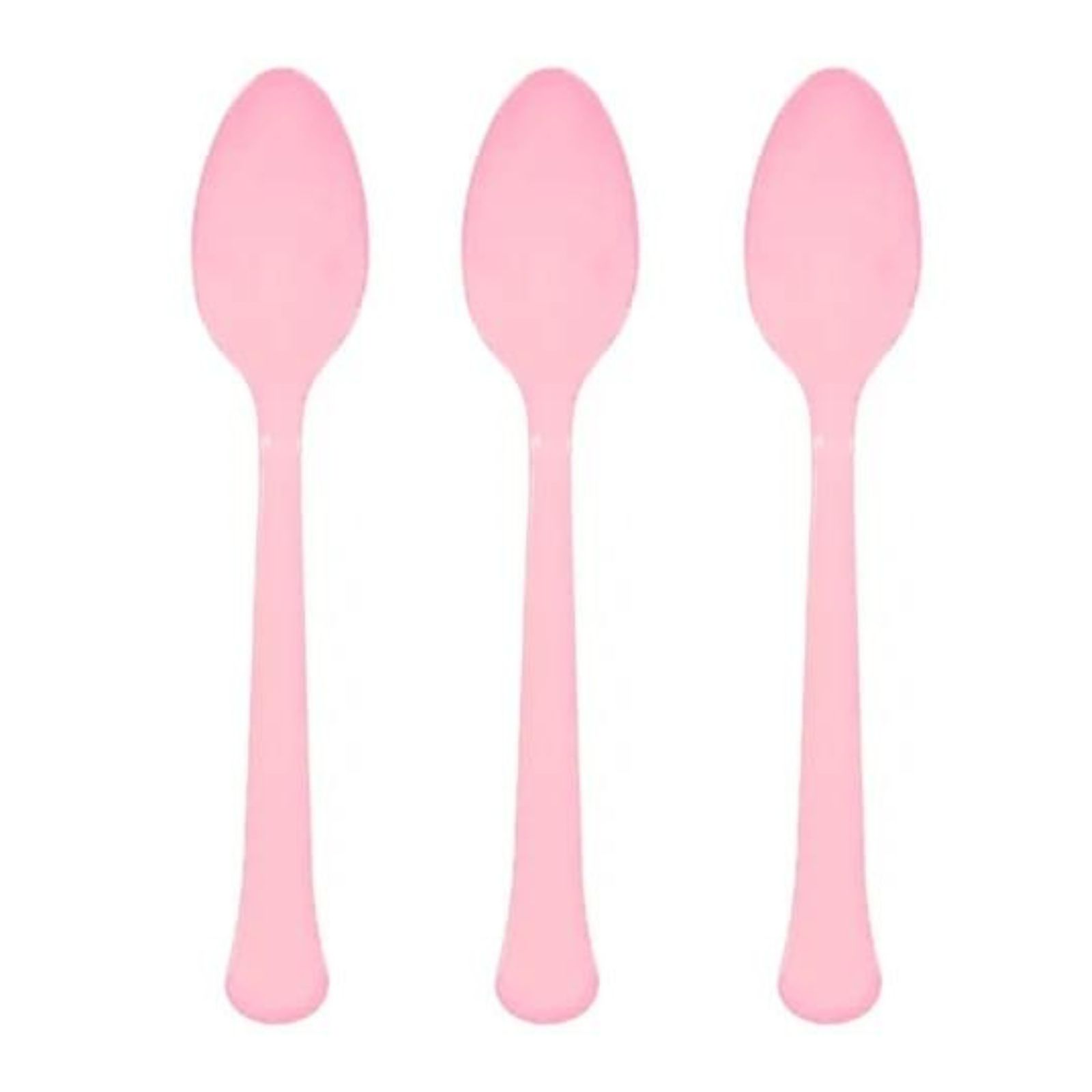New Pink Reusable Plastic Spoons (Pack of 20)