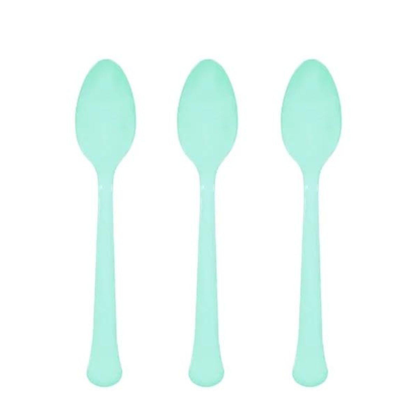 Pastel Turquoise Reusable Plastic Spoons (Pack of 20)