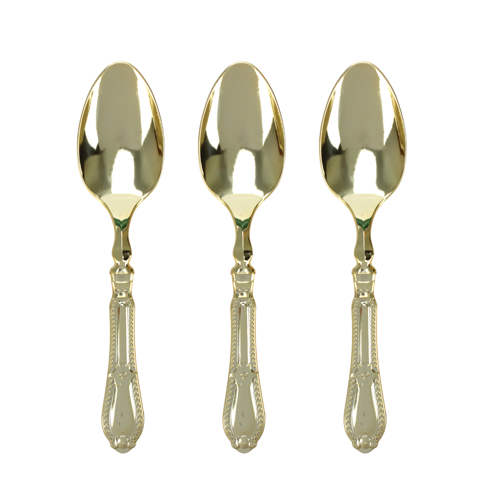 Vintage Gold Reusable Plastic Spoons (Pack of 12) 