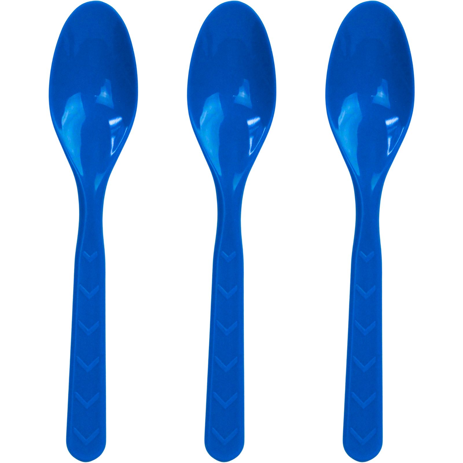 Dark Blue Reusable Plastic Spoons (Pack of 18)