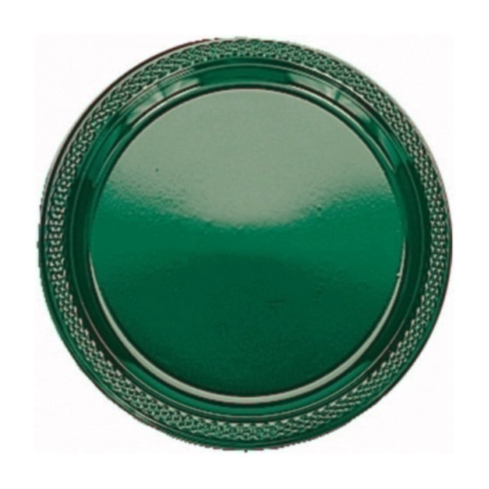 Green Small Plastic Plates (Pack of 20)