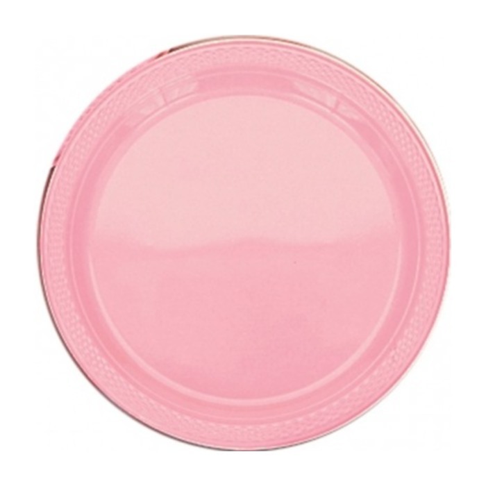Pastel Pink Small Plastic Plates (Pack of 20)