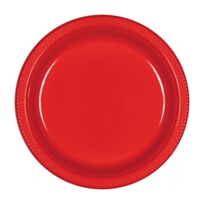 Red Small Plastic Plates (Pack of 20)