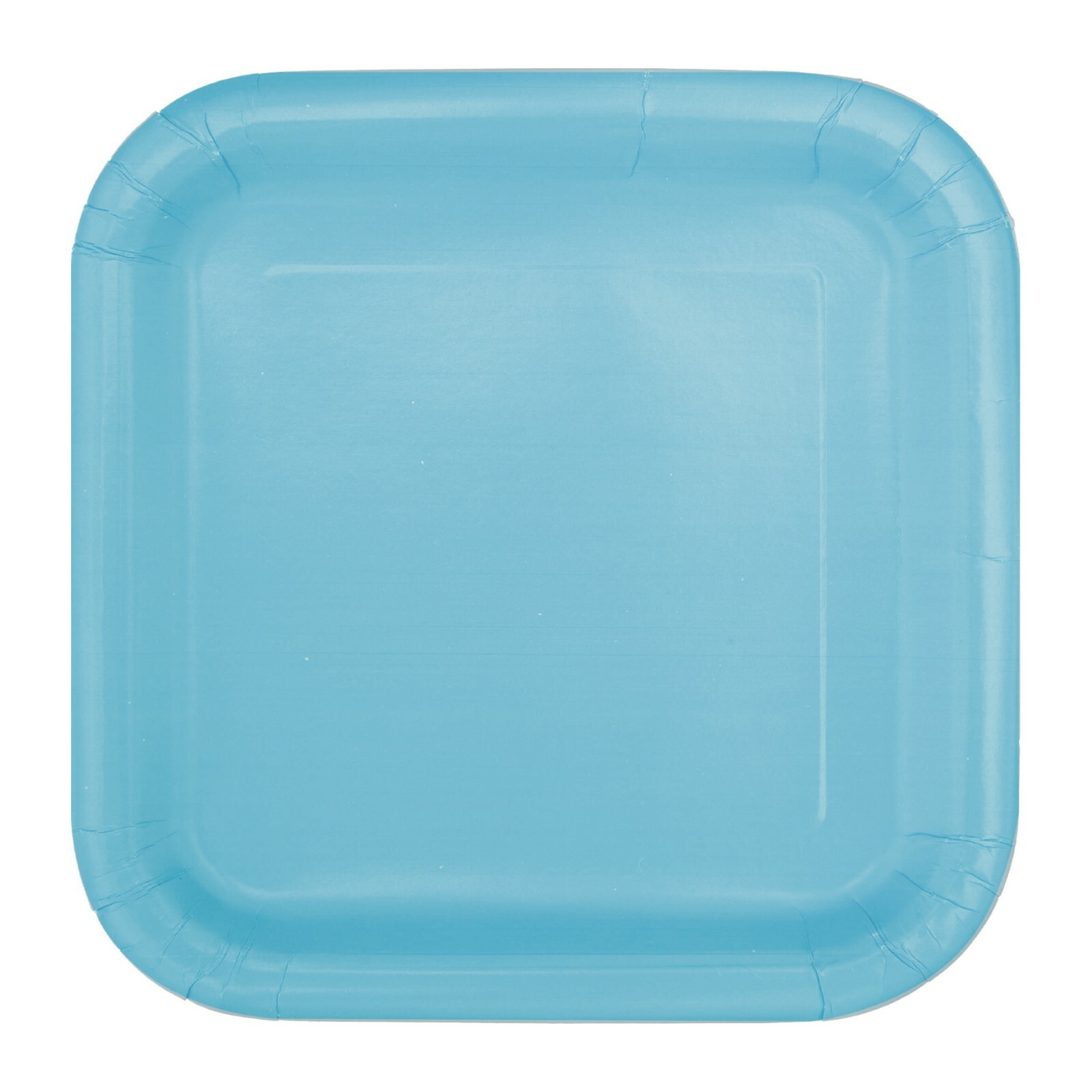 Powder Blue Small Square Paper Plates (Pack of 16)