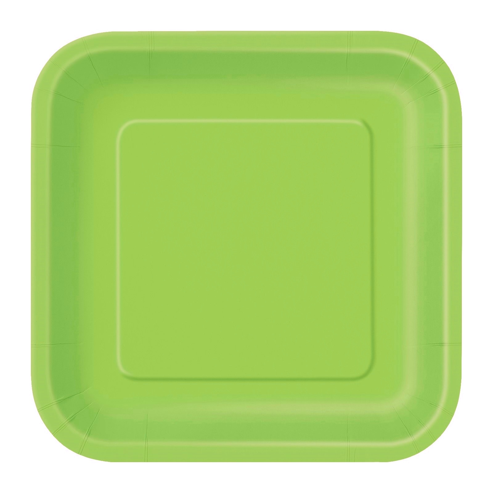 Lime Green Square Small Paper Plates (Pack of 16)