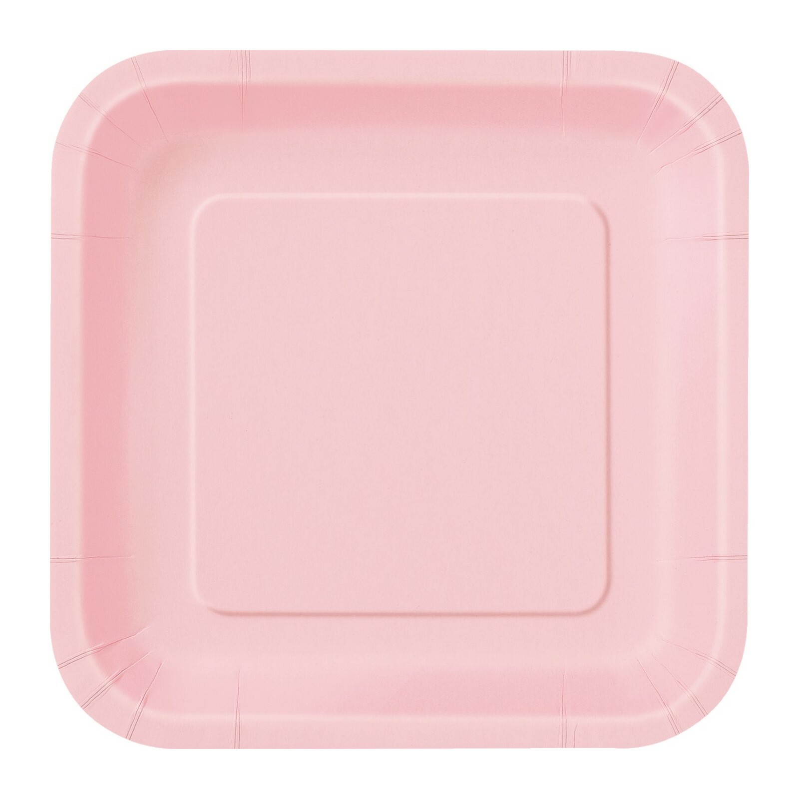 Lovely Pink Small Square Paper Plates (Pack of 16)
