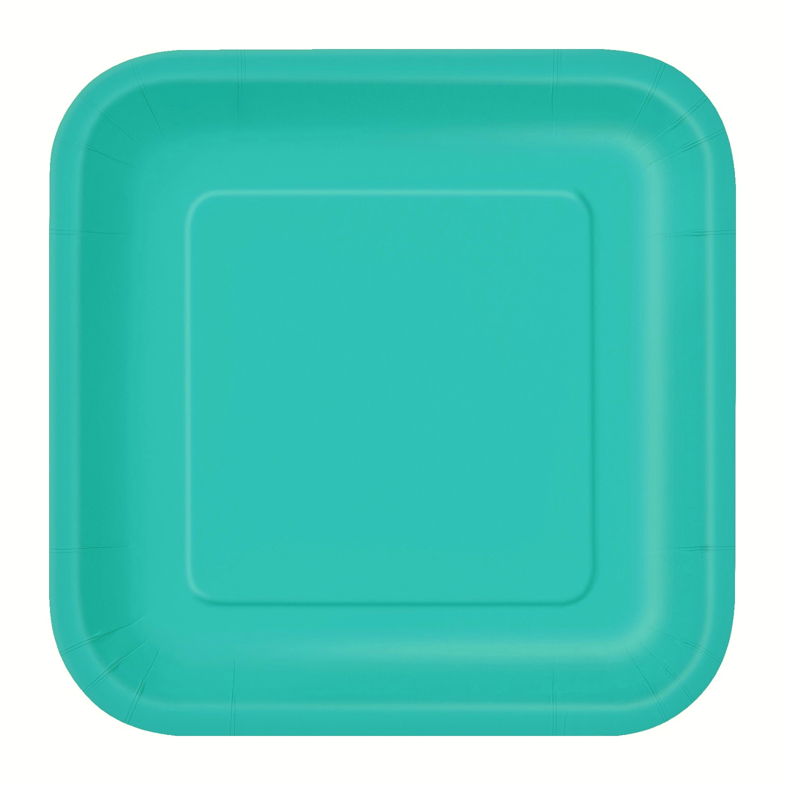 Teal Small Square Paper Plates (Pack of 16)