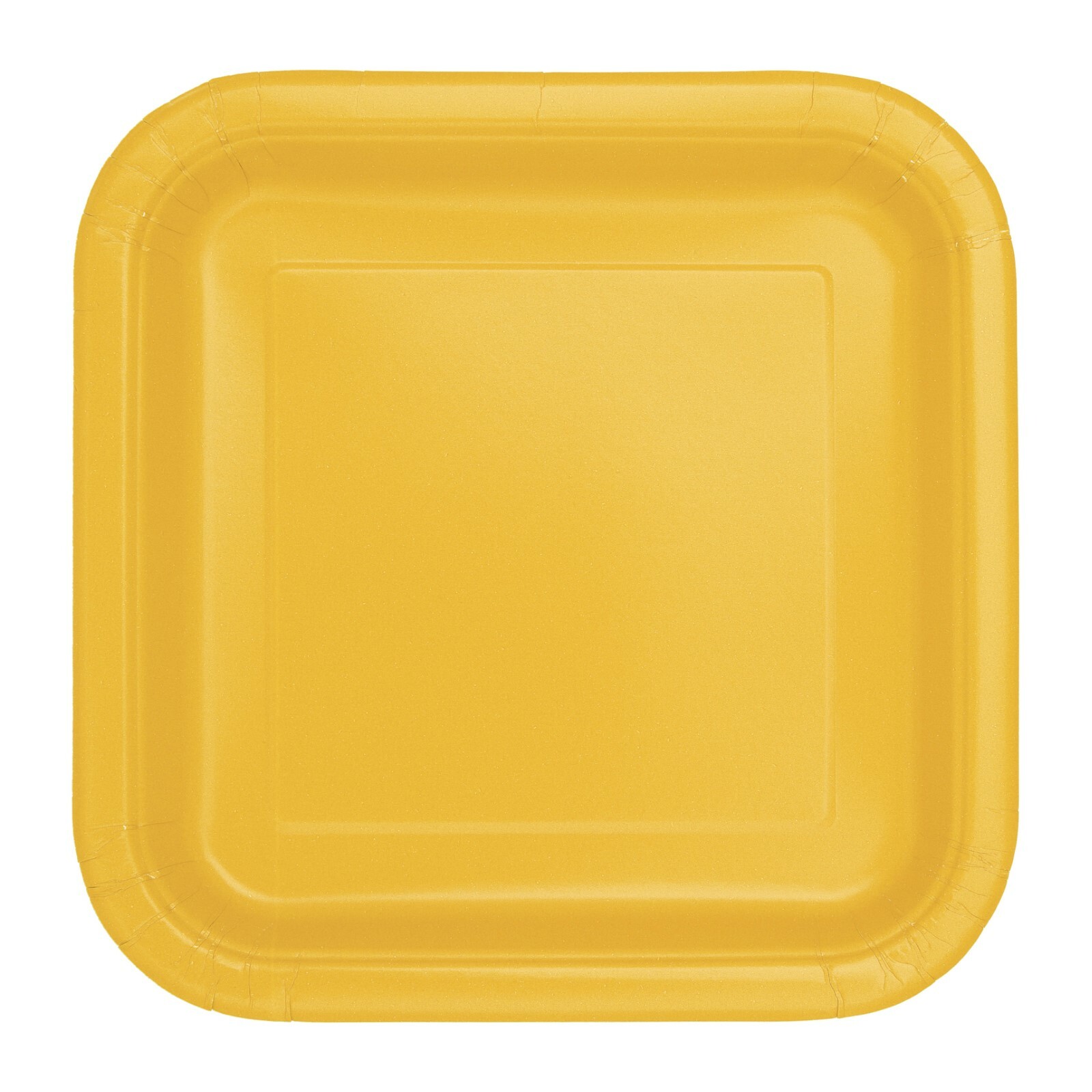 Yellow Small Square Paper Plates (Pack of 16)