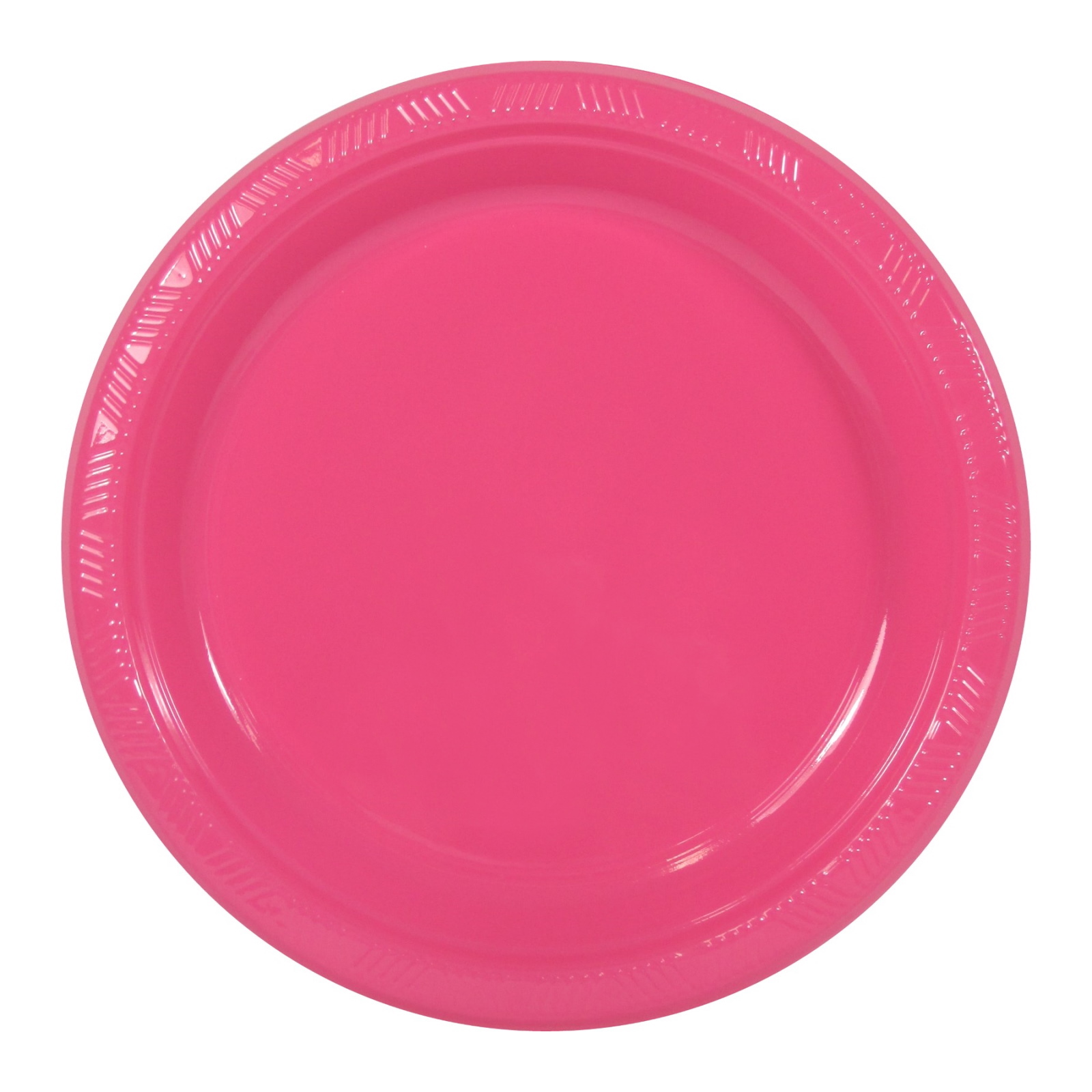 Hot Pink Small Plastic Plates (Pack of 12)
