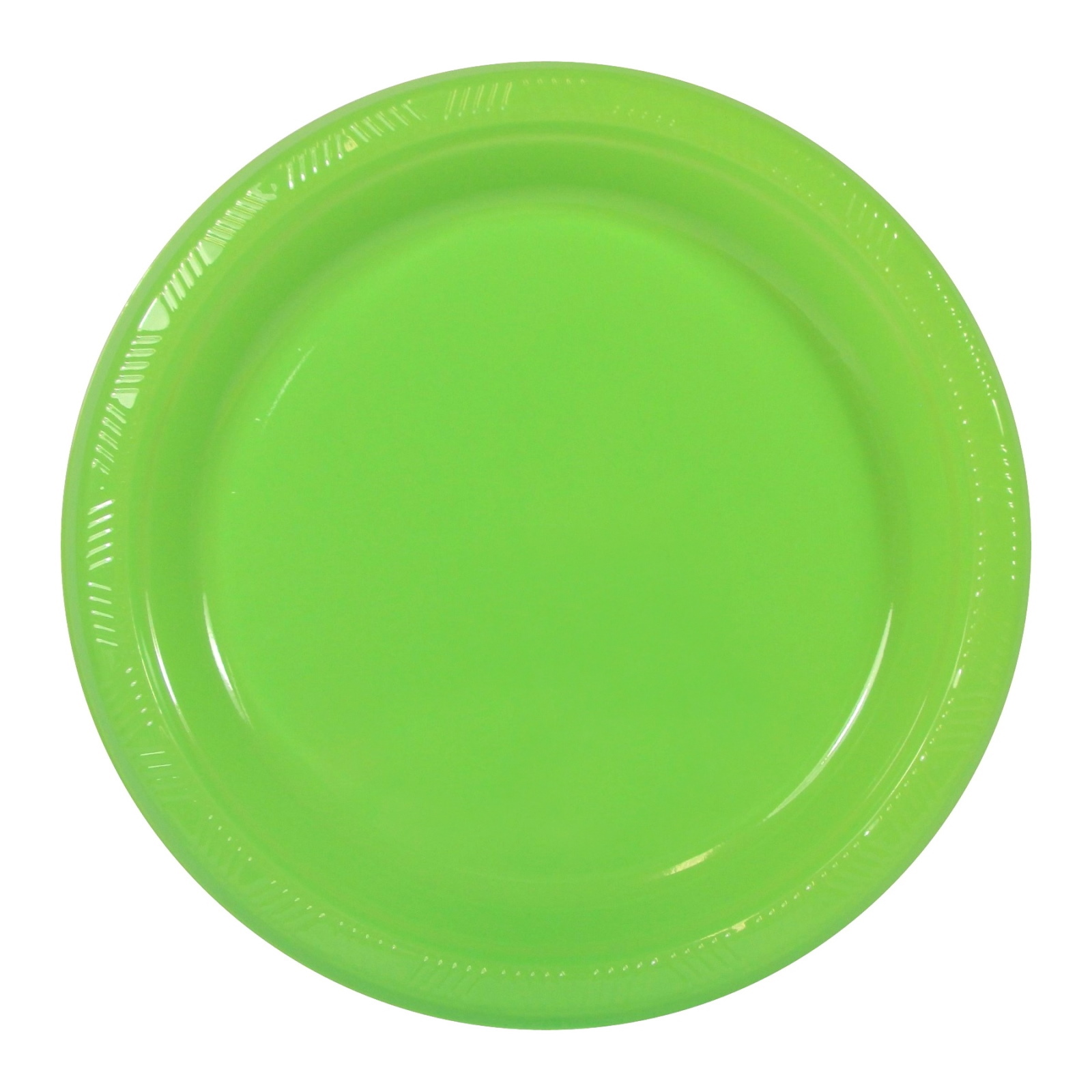 Lime Green Small Plastic Plates (Pack of 12)