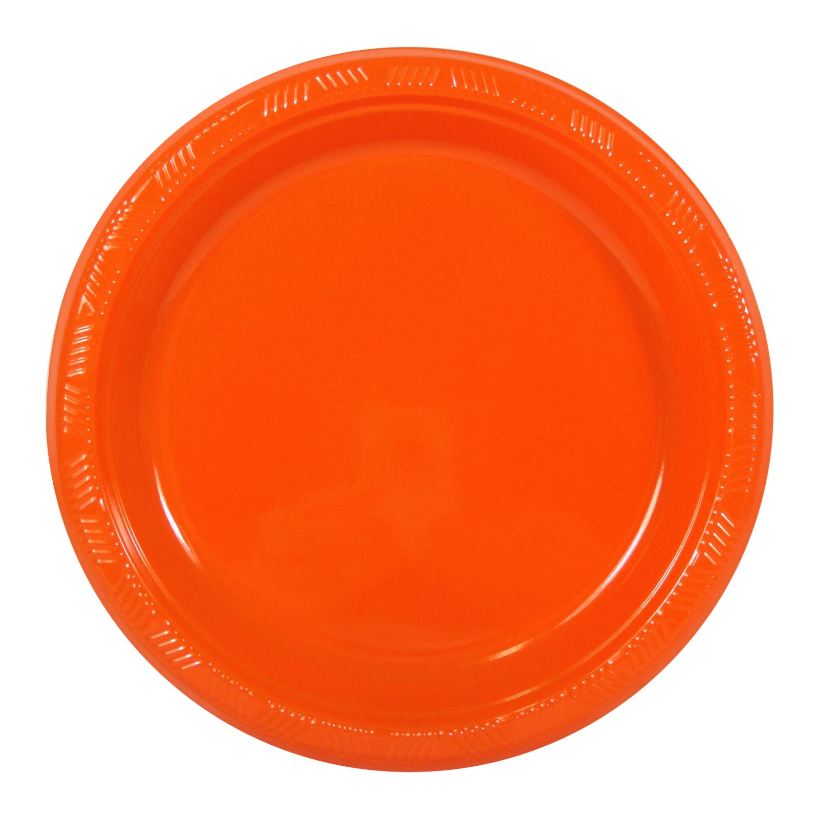 Orange Small Plastic Plates (Pack of 12)