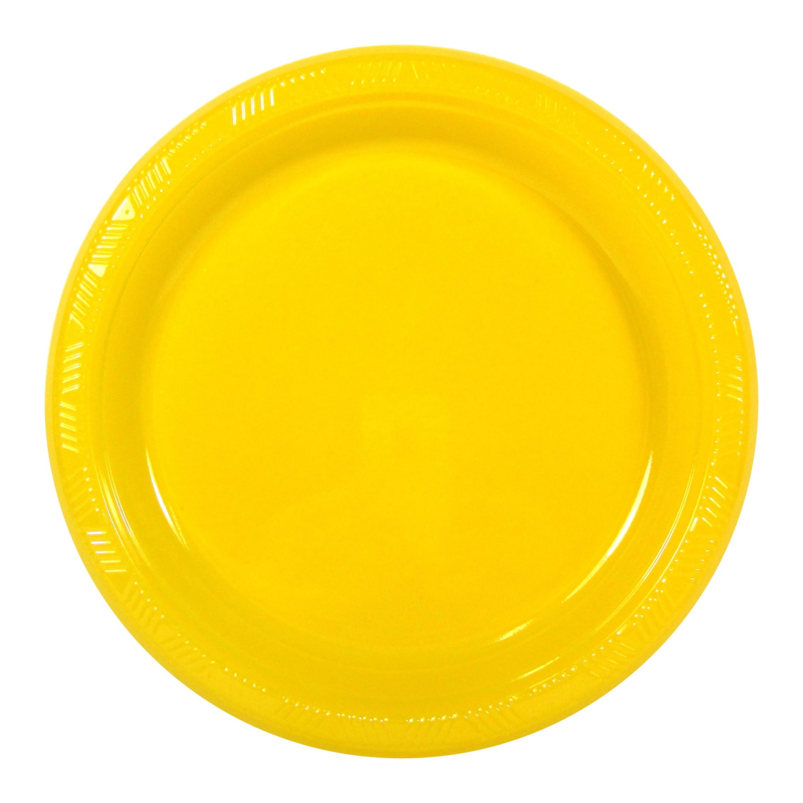 Yellow Small Plastic Plates (Pack of 25)