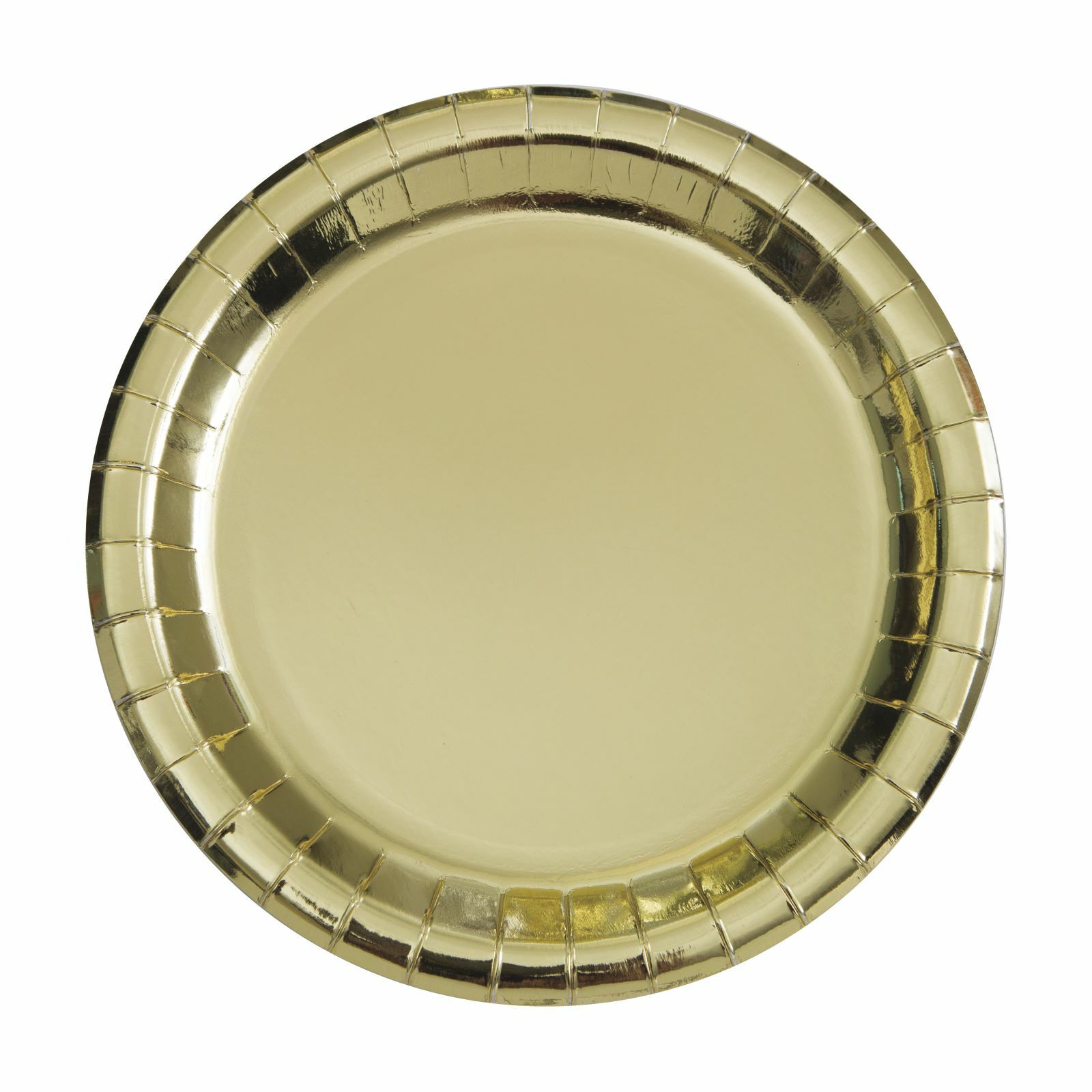 Gold Foil Small Round Paper Plates (Pack of 8)