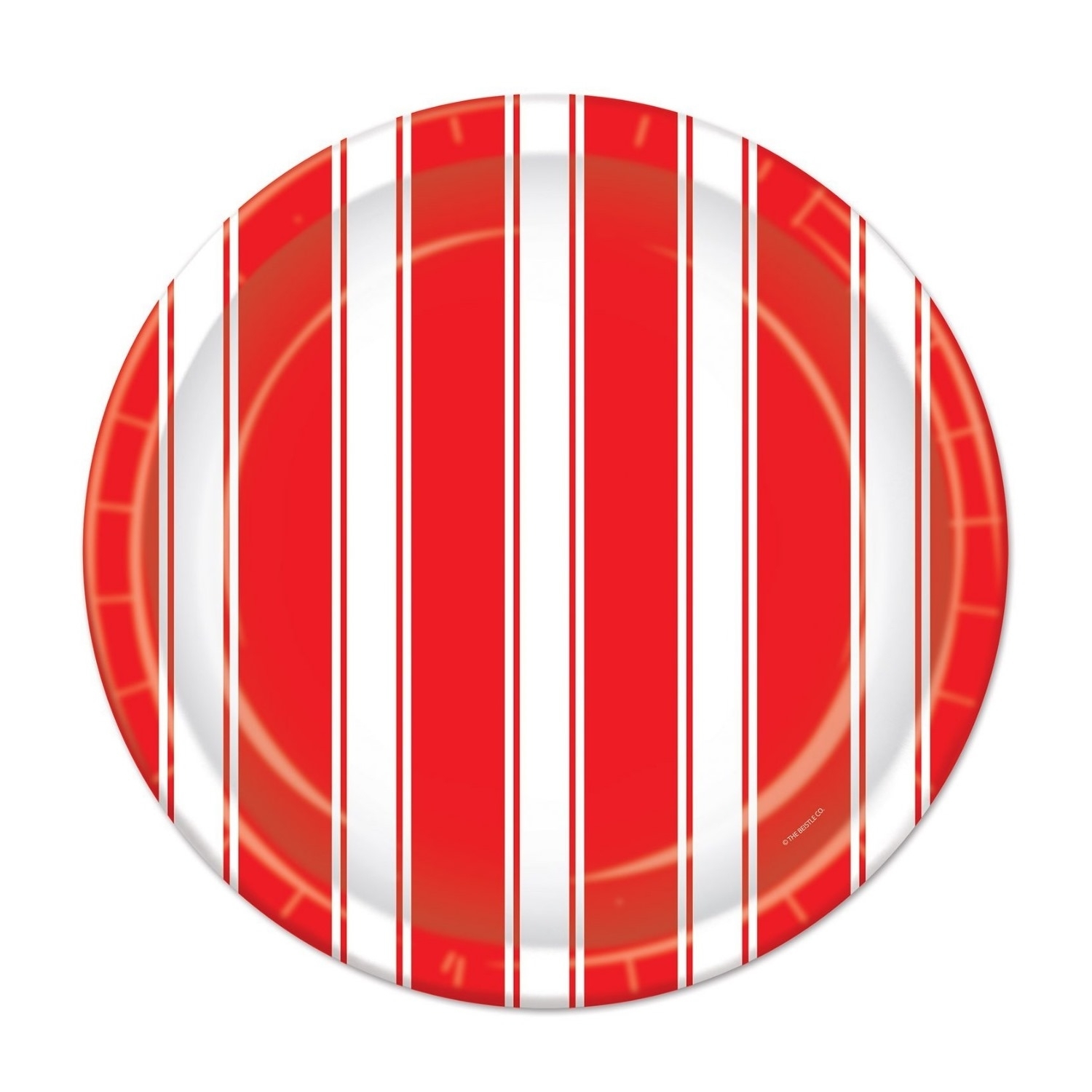 Red and White Stripes Small Paper Plates (Pack of 8)