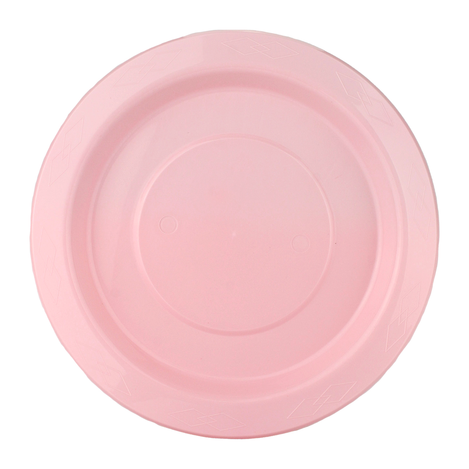 Light Carnation Pink 18cm Plastic Reusable Plates (Pack of 20)