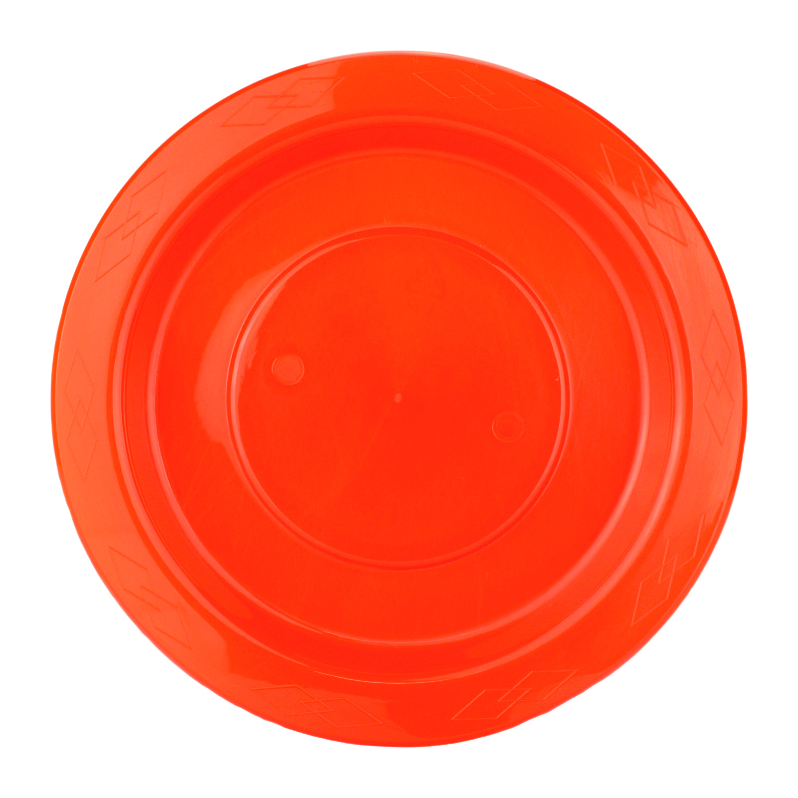 Orange 18cm Plastic Reusable Plates (Pack of 20)