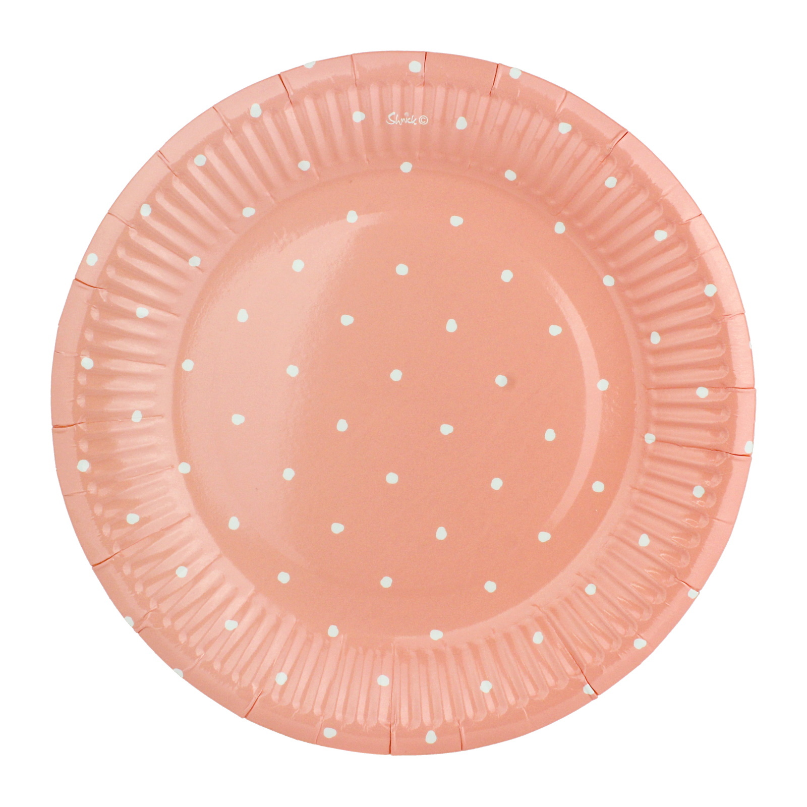 Pastel Coral and White Dot Small Paper Plates (Pack of 12)